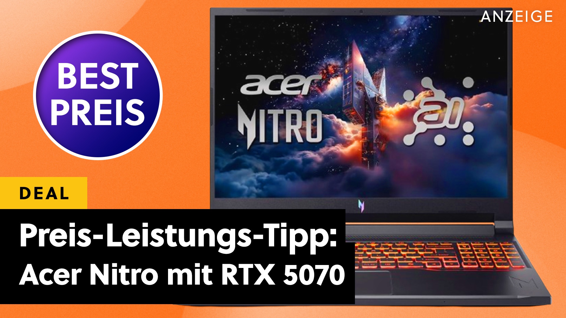 Preis-Leistung - RTX 5070 Gaming-Laptop von Acer überraschend günstig bei Amazon! [Anzeige]