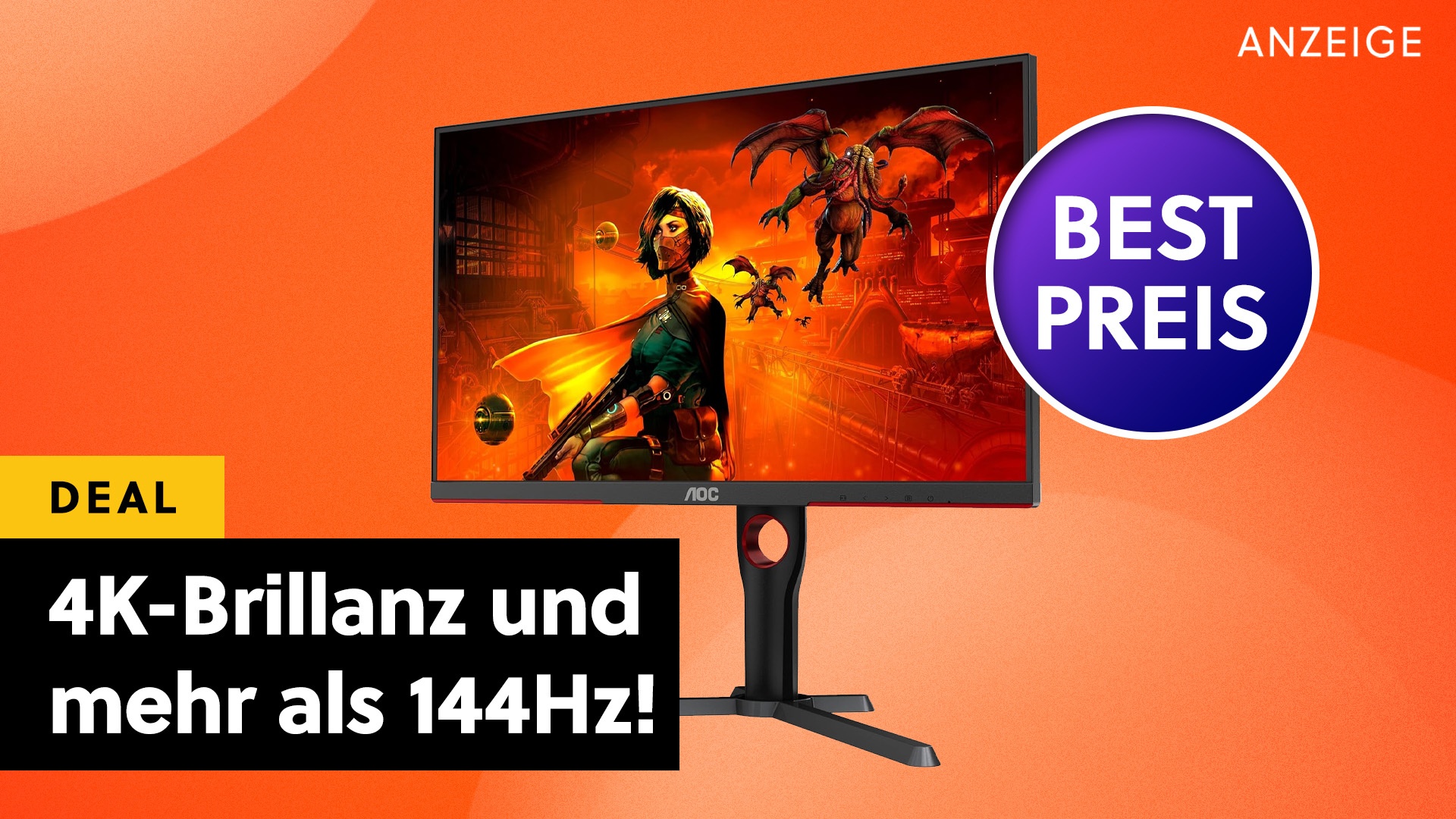 Ein verfrühtes Amazon Prime Day-Angebot? 4K Gaming-Monitor mit über 144Hz-Bildwiederholrate jetzt günstig wie nie!