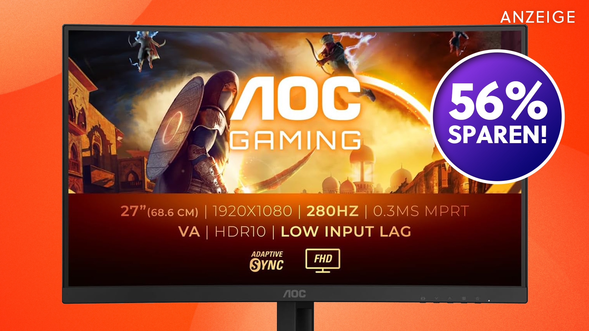 Teaser Computer Monitor 27 Zoll, 280Hz und jetzt für weniger als 90€: Dieser Gaming-Monitor ...