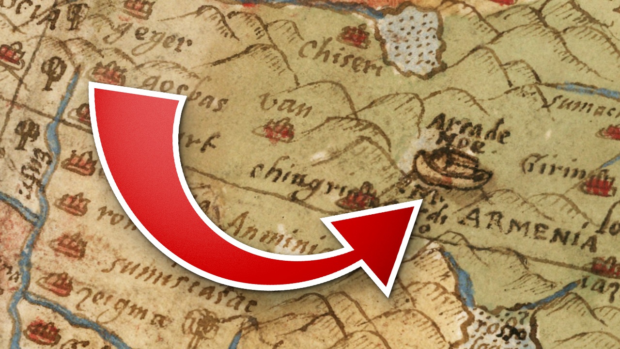Special: Wissenschaft - Eine Weltkarte aus dem Jahr 1587 zeigt die Arche Noah an demselben Berg, der als Fundort des biblischen Schiffs gilt – und sie zeigt Einhörner und Drachen