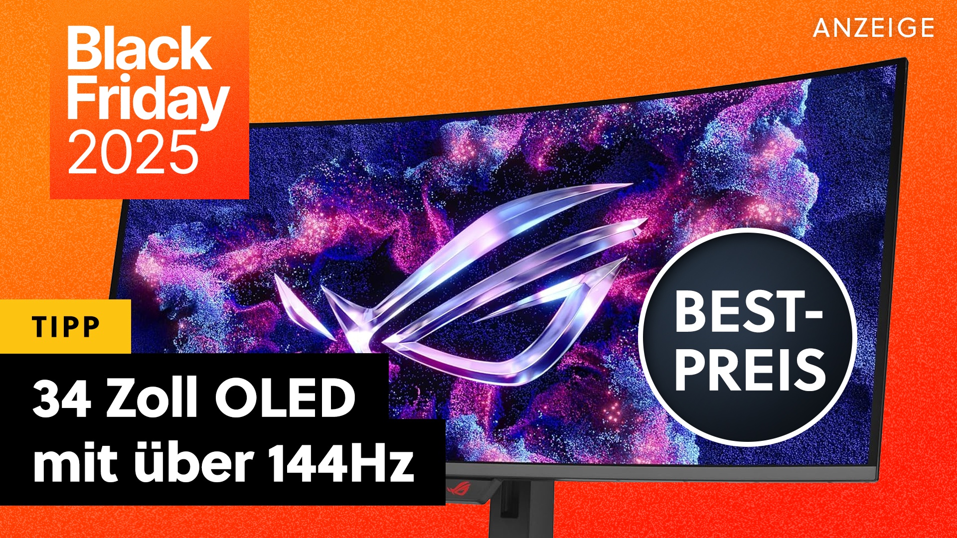 Teaser Computer Monitor 34 Zoll OLED Gaming-Monitor von ASUS schon jetzt günstig wie nie: Auf ...