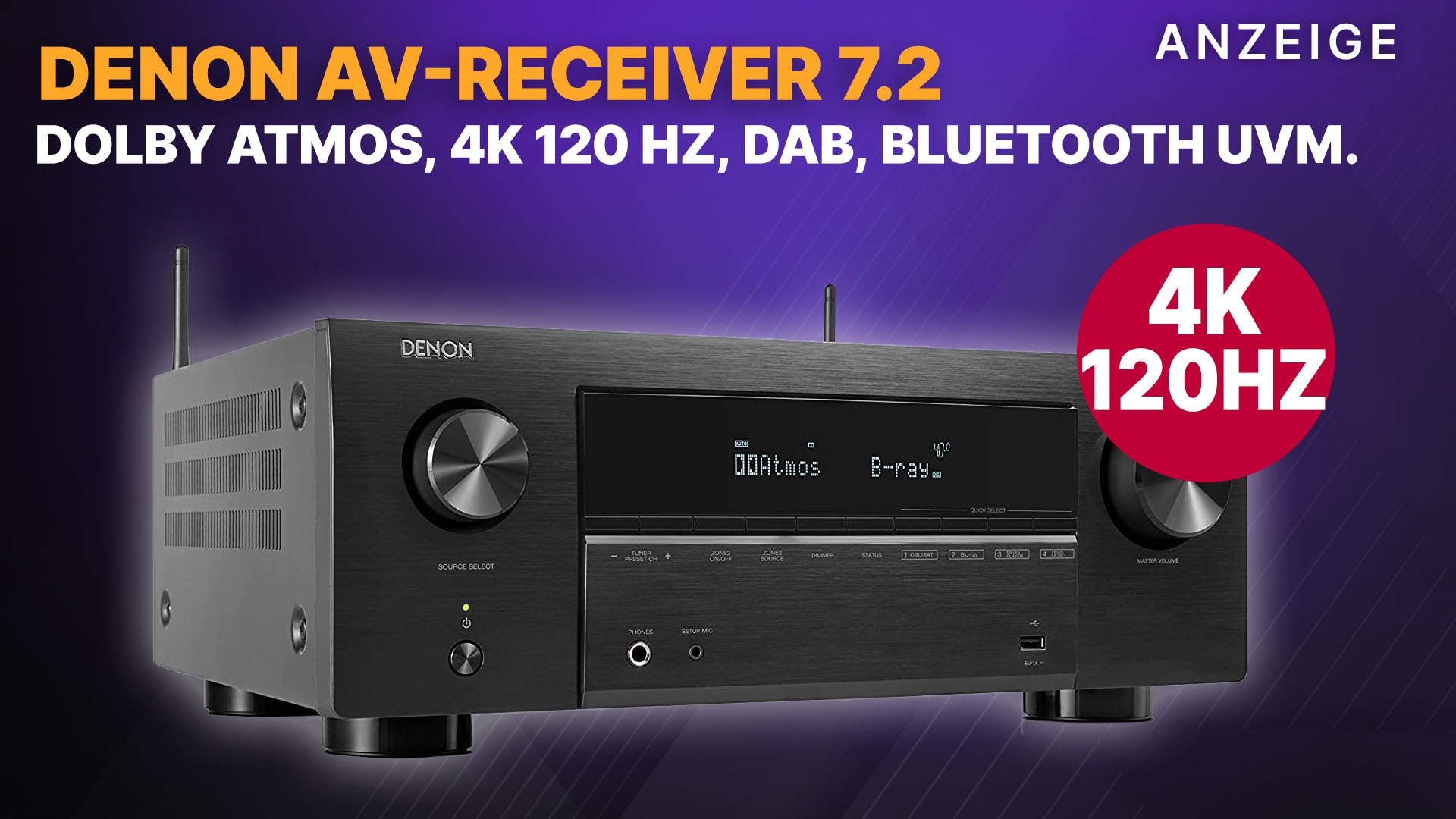 Immer geiler Sound: Denon HiFi AV-Receiver mit 4K 120 Hz und HDMI 2.1 ...