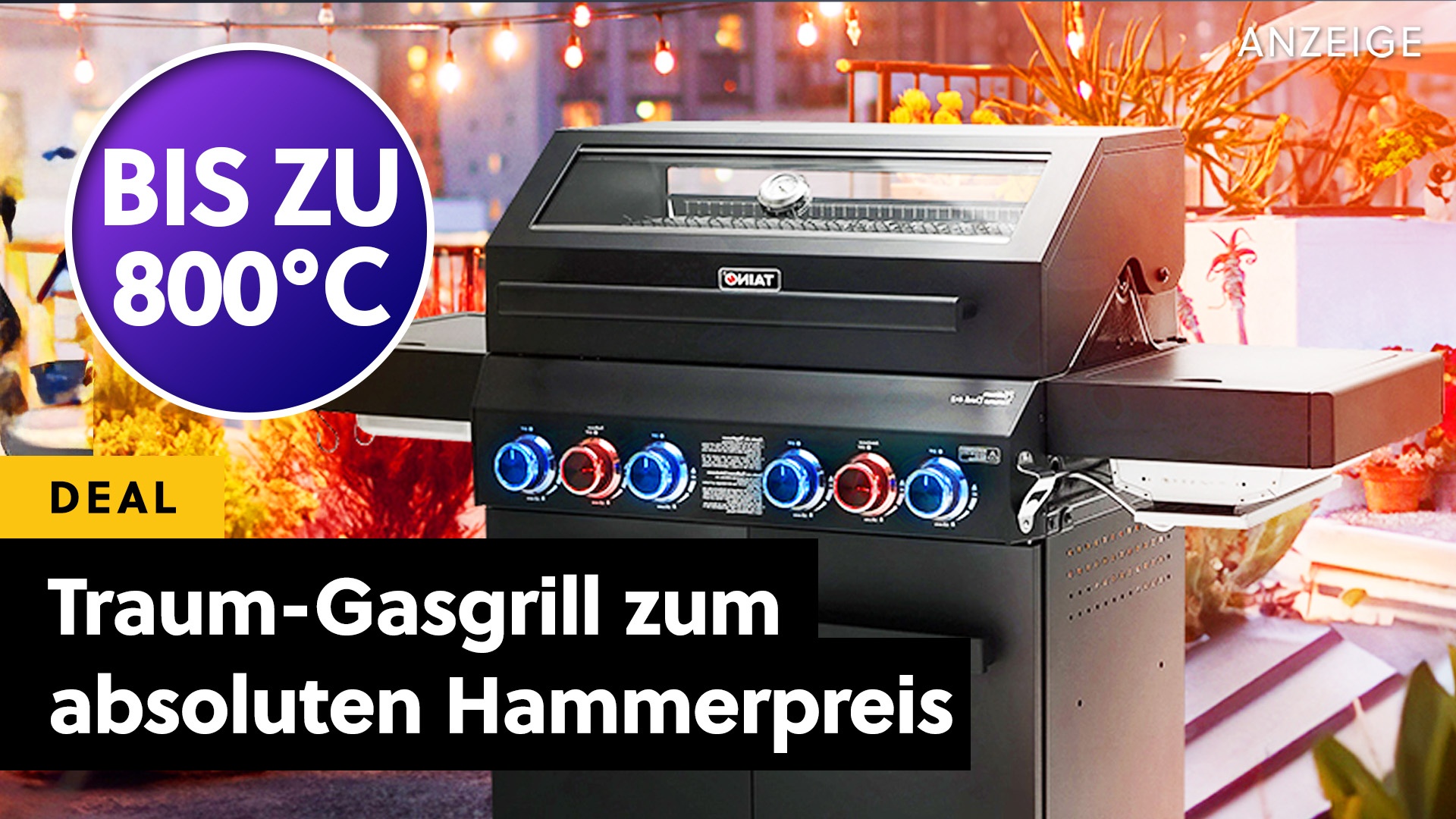 Absoluter Traum-Gasgrill im Winter zum Hammerpreis: Über 800°C, 6 Brenner und mattschwarz - da braucht's keinen Black Friday!