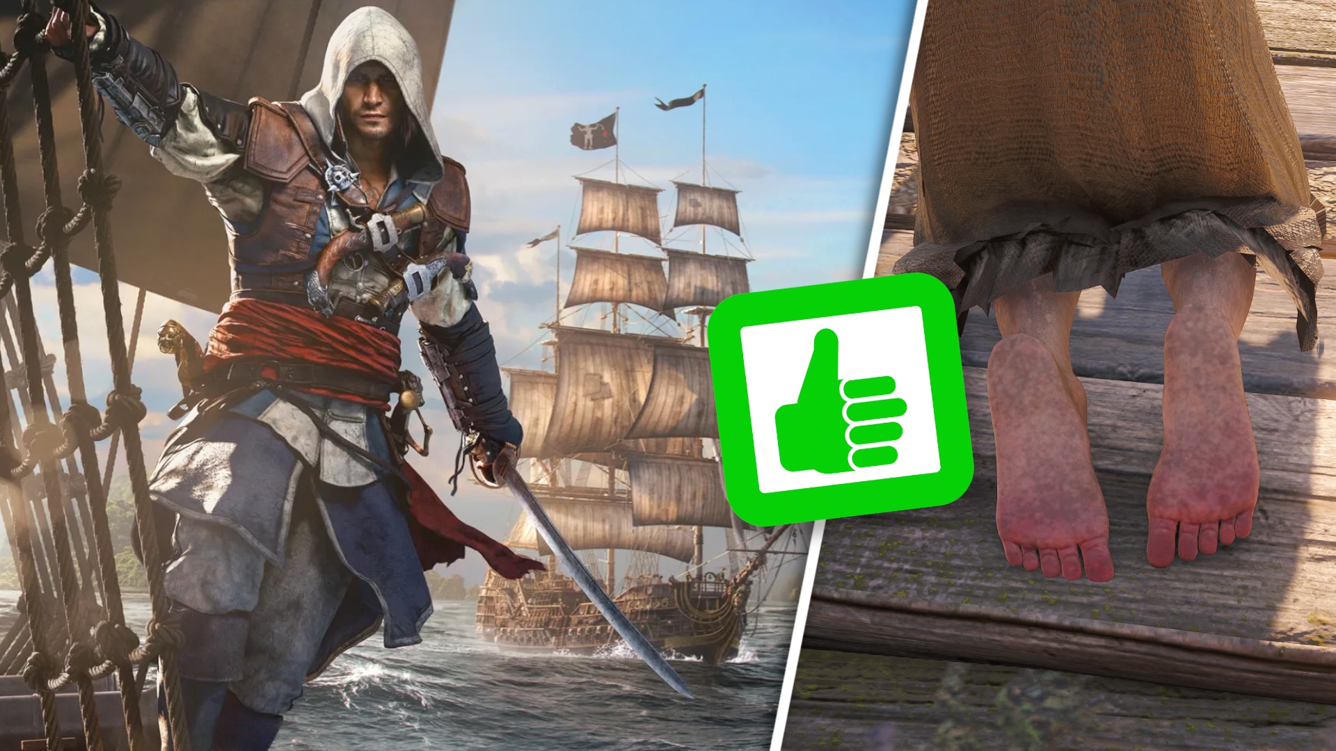 News: Assassin's Creed 4 - »Ihr solltet stattdessen Schätze plündern!« - Ein paar schmutzige Füße bringt Spieler von Black Flag Resynced gerade um den Verstand