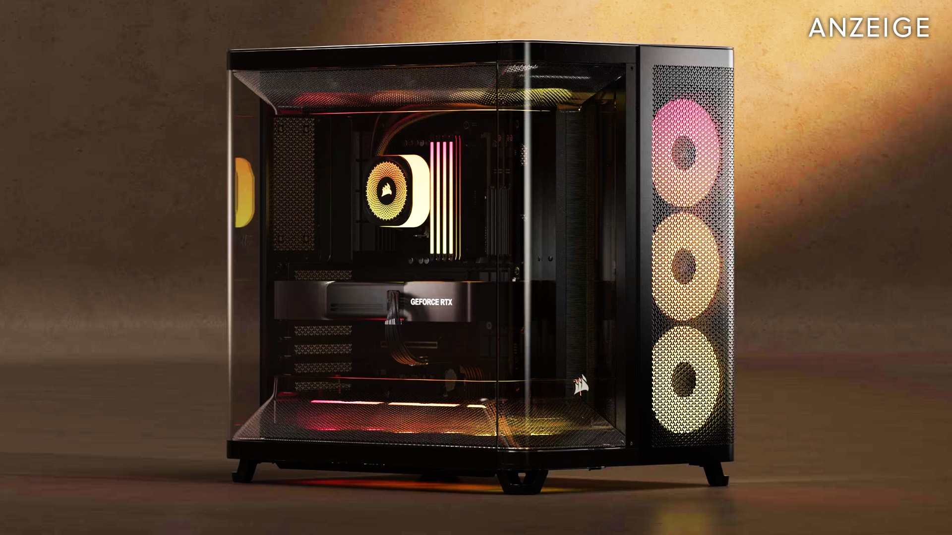 Deals: Gehäuse bei Amazon - Drei-Kammer-Gehäuse mit Glasfront und RGB-Lüftern im Angebot [Anzeige]
