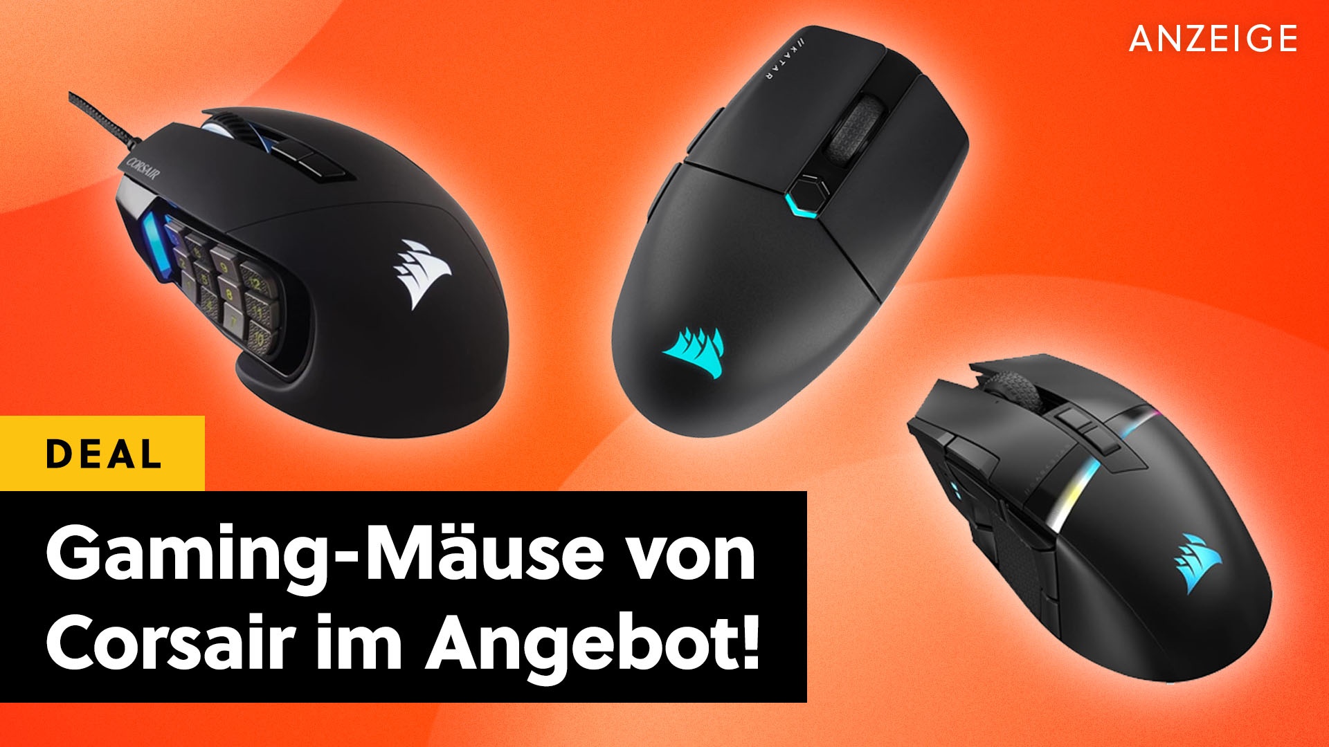 Ausverkauf bei Corsair: Gaming Mäuse für jede Ansprüche und Preisklasse sind im Angebot!