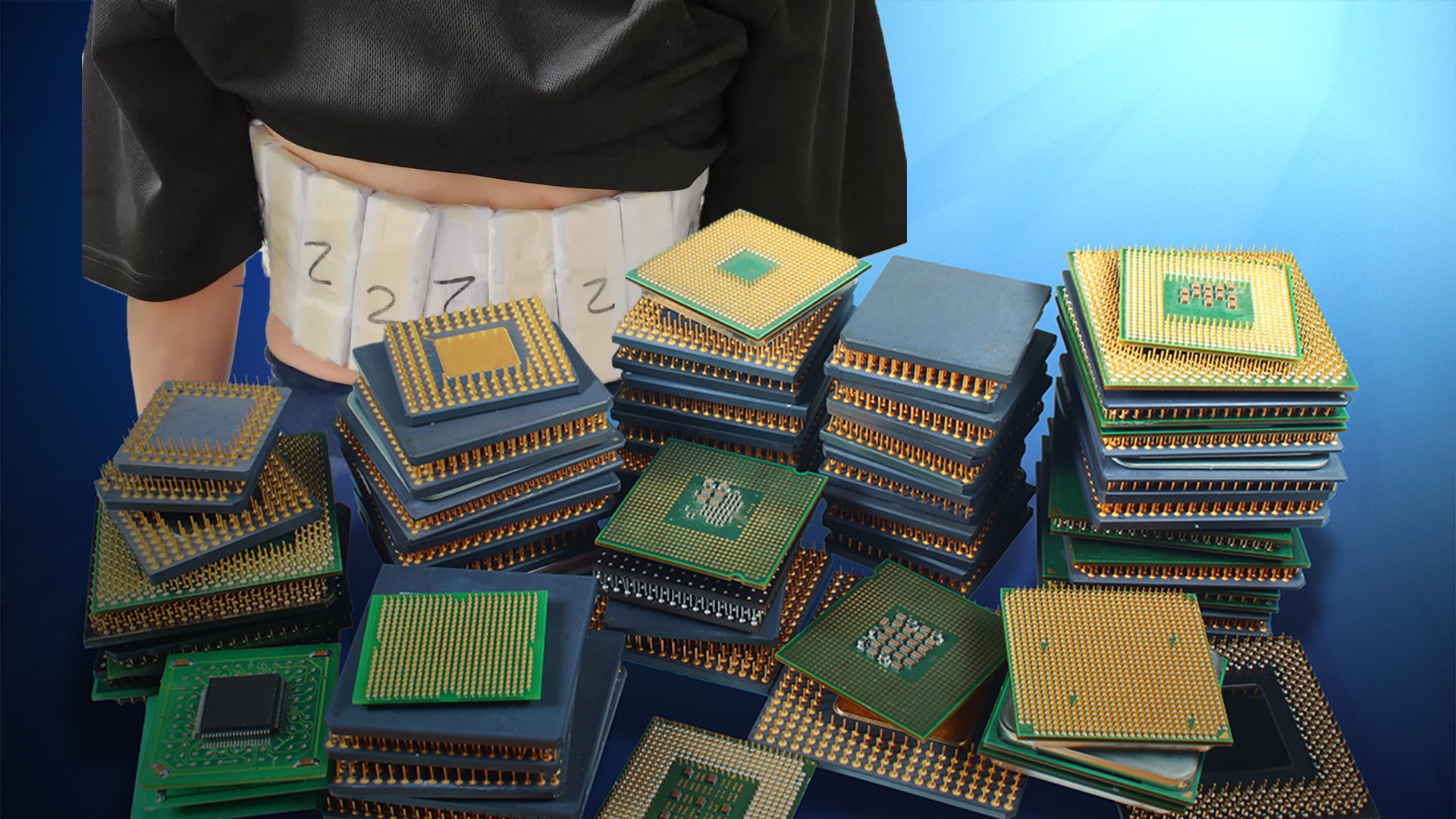 Schmuggler versteckt über 300 CPUs unter seiner Kleidung, doch die Menge wird ihm zum Verhängnis