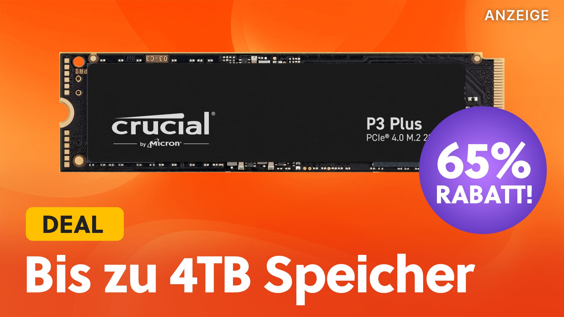 65% Rabatt auf eine der besten M.2 NVMe SSDs mit 1TB: Bei Amazon gibt’s die Crucial P3 Plus stark reduziert