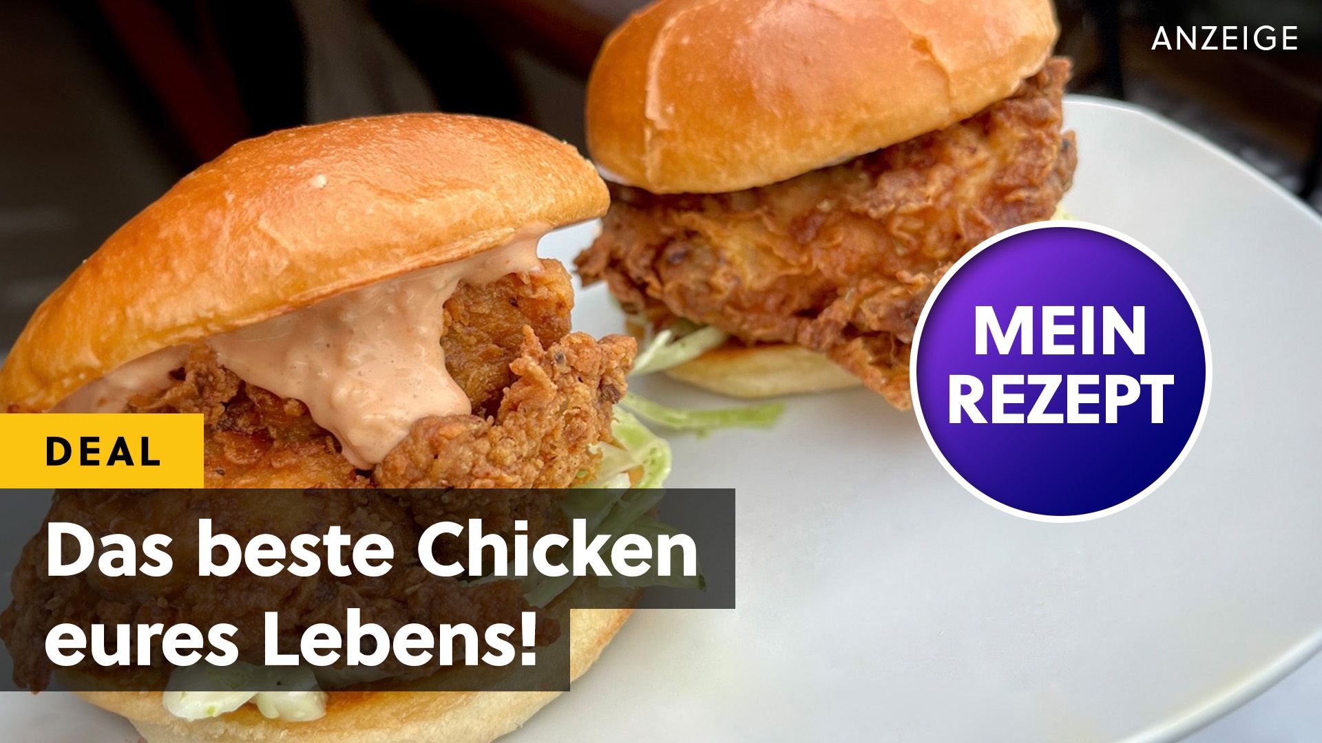 Lust auf die besten Chicken-Burger eures Lebens? Zur Superbowl-Halftime gibt's mein Geheimrezept und ein Top-Angebot!