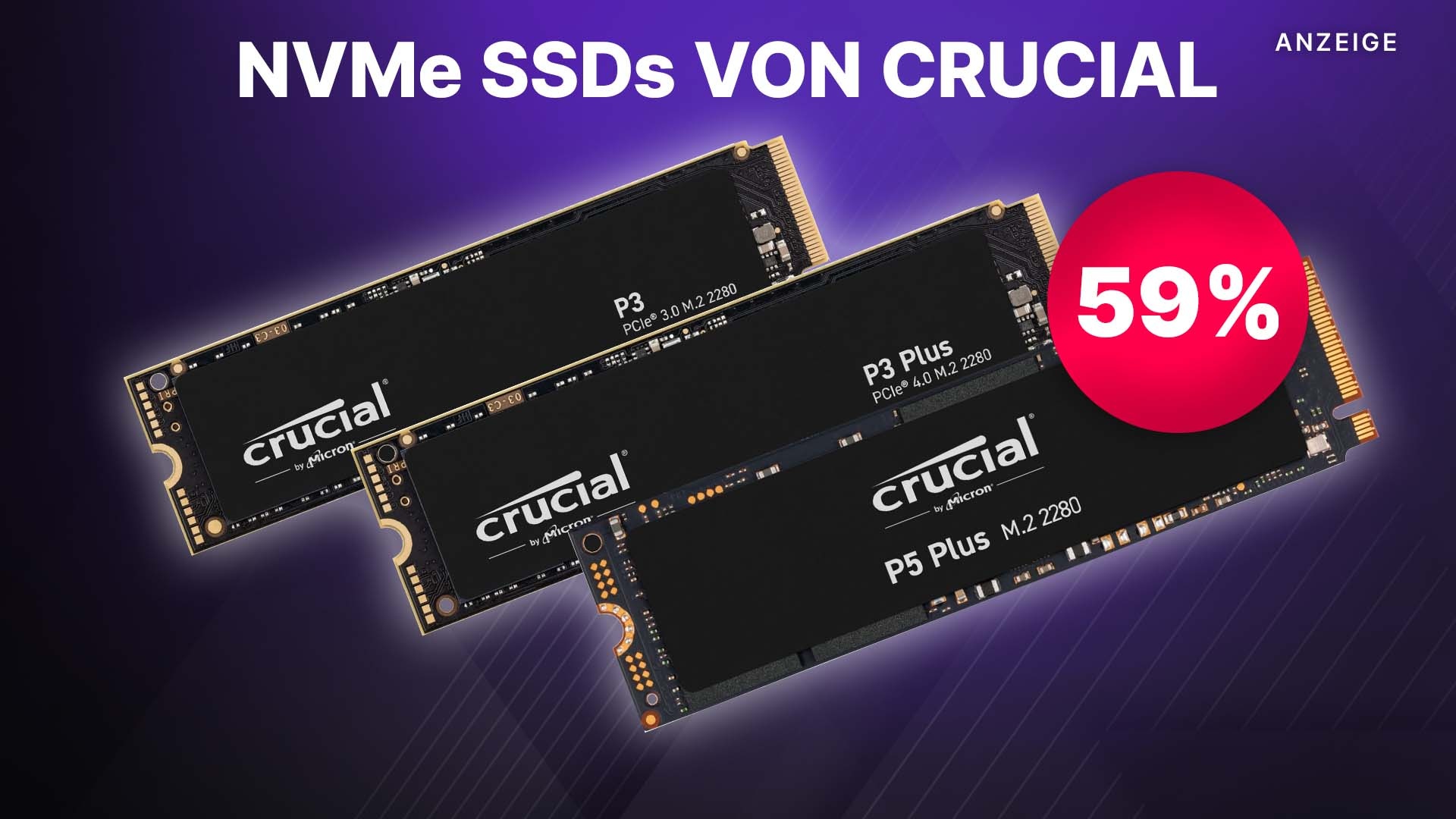 Bis zu 4TB: Pfeilschnelle NVMe SSDs für PCI 3 und 4 in der Amazon Gaming Week stark reduziert