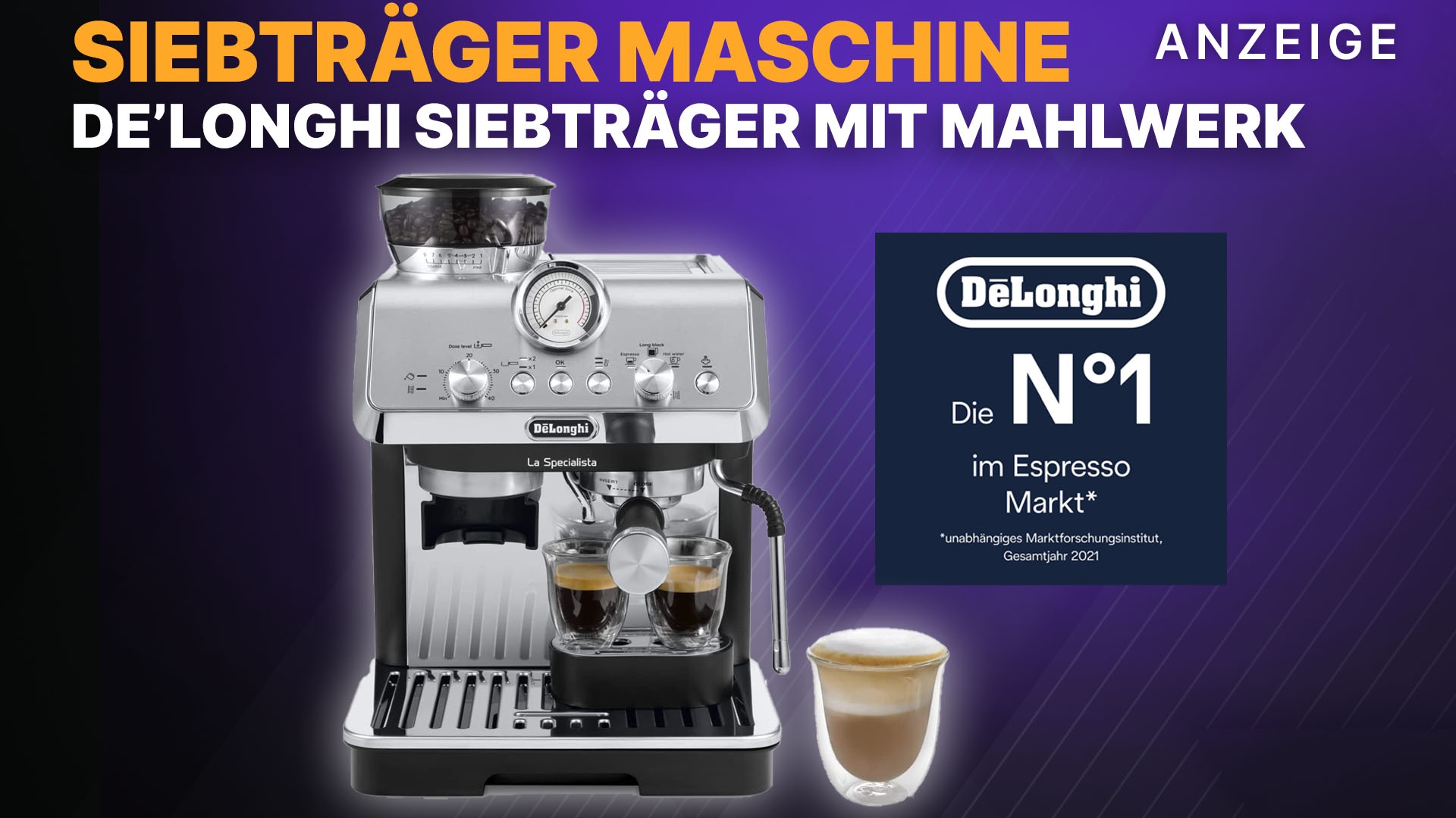 Nie wieder schlechter Kaffee: DeLonghi Siebträgermaschine mit Mahlwerk im  Amazon Angebot 150€ günstiger