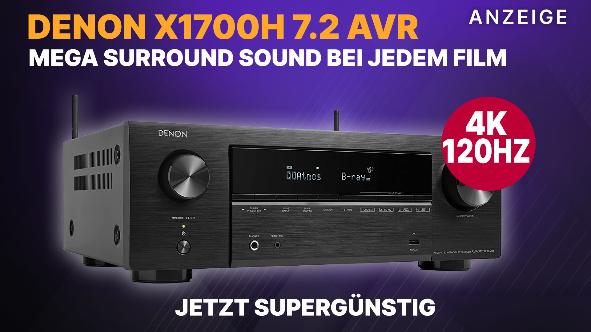 TVSound wird Surround Der Denon X1700H 4k 120HZ AVReceiver ist