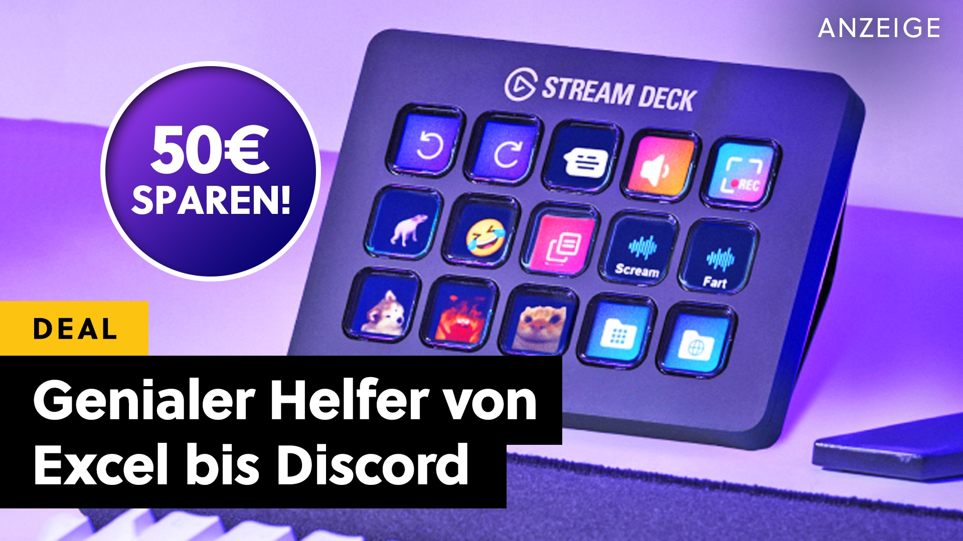 Deals: Stream Deck im Angebot - Das geniale Schreibtisch-Gadget gibt's aktuell zum Hammer-Preis! [Anzeige]