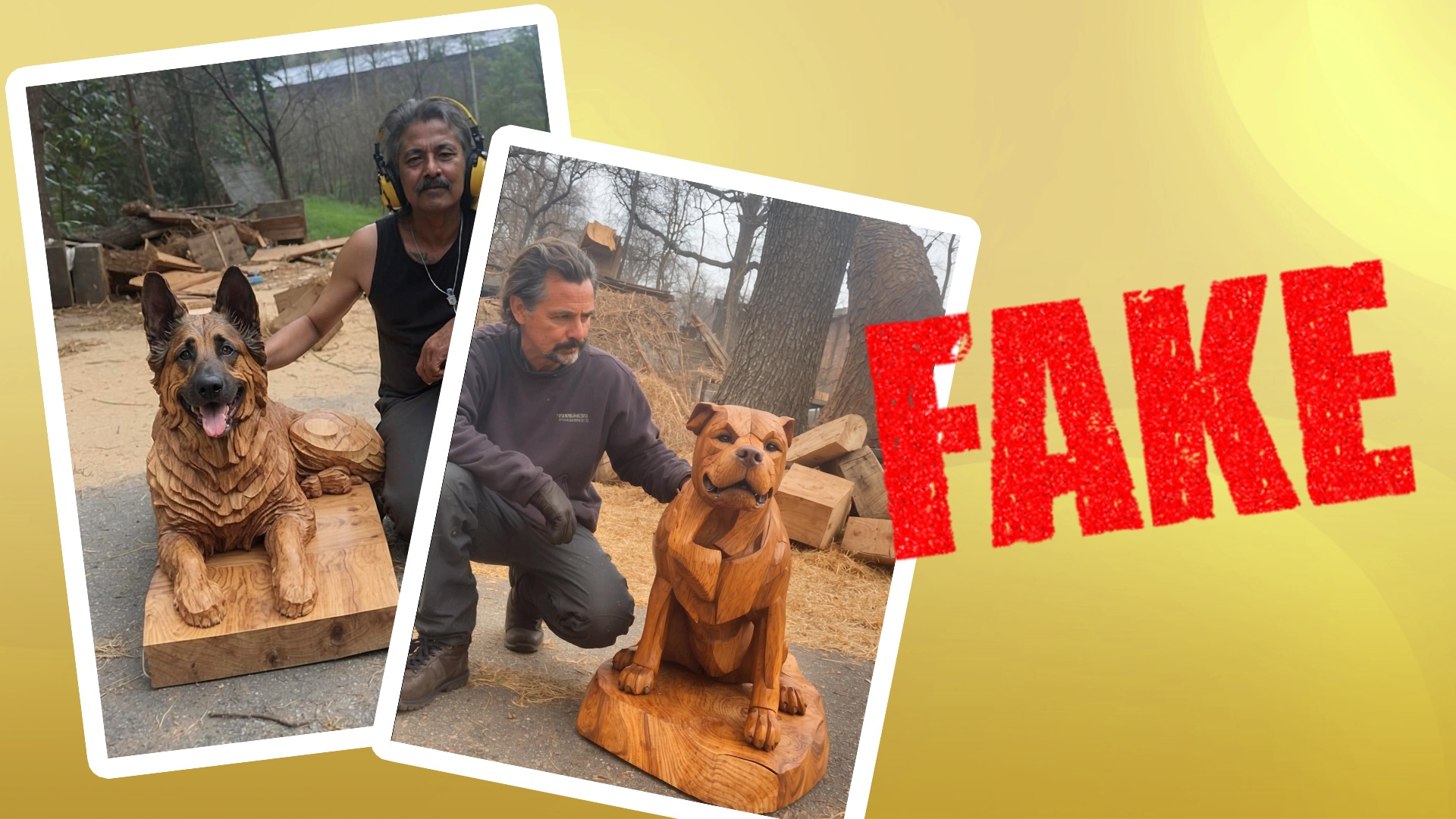 #Mann mit Holzhund: Tausende teilen das Foto auf Facebook – dabei realisieren sie nicht, dass sie ausgenutzt werden