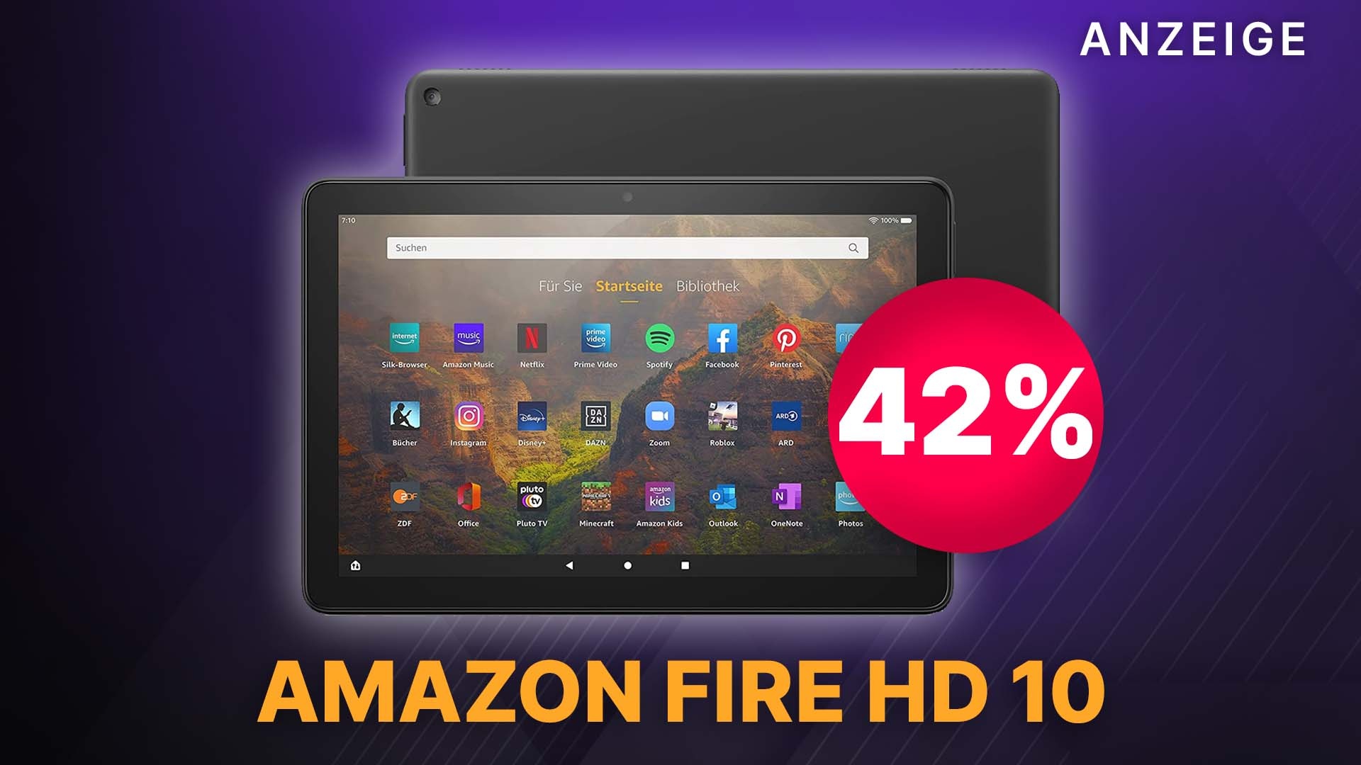 Fire HD 10 Tablet mit Full HD-Display & Octa Core-Prozessor jetzt  mit 42% Rabatt supergünstig im Angebot
