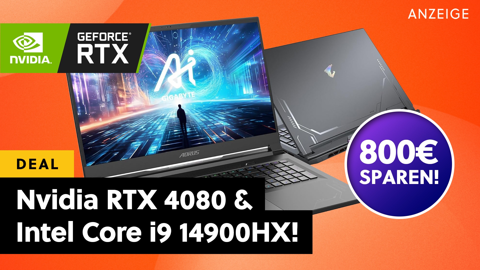 Nvidia RTX 4080 & Intel i9 mit 800€ Rabatt: Bei Amazon wird euch jetzt ein bockstarker Gaming-Laptop im Angebot hinterhergeworfen!