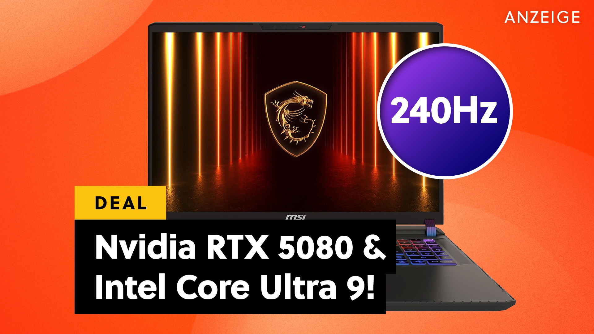 Deals: Laptop mit Nvidia RTX 5080 - Gönnt euch AAA-Gaming mit Raytracing & DLSS zum Spottpreis! [Anzeige]