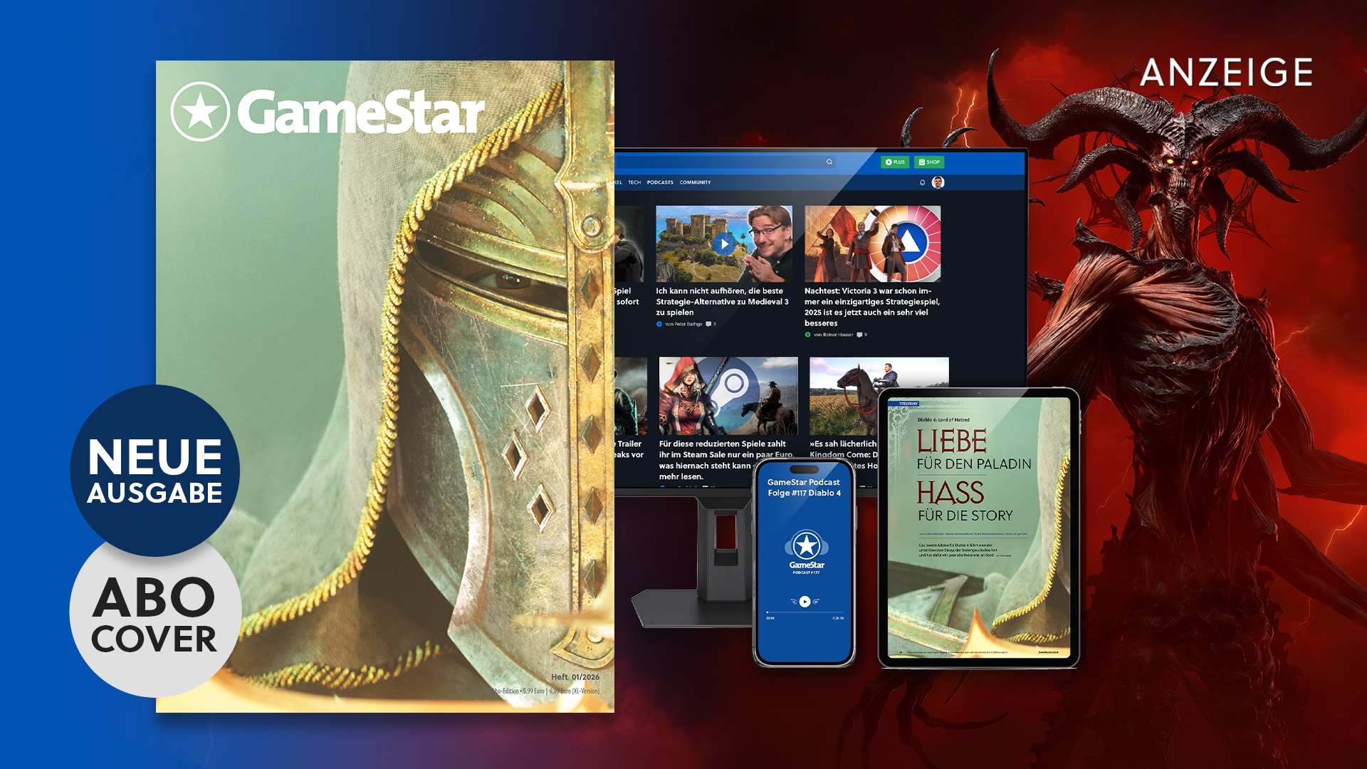 Heft: Neues GameStar-Heft - Das Diablo-4-Addon Lord of Hatred macht den Deckel auf Mephisto. Mit Hilfe des brandneuen Paladins
