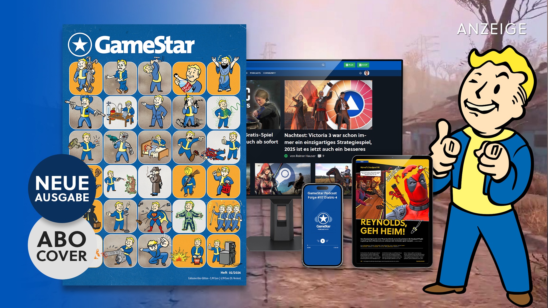 Heft: Neues GameStar-Heft - Wir gehen der Strahlkraft von Fallout auf den Grund