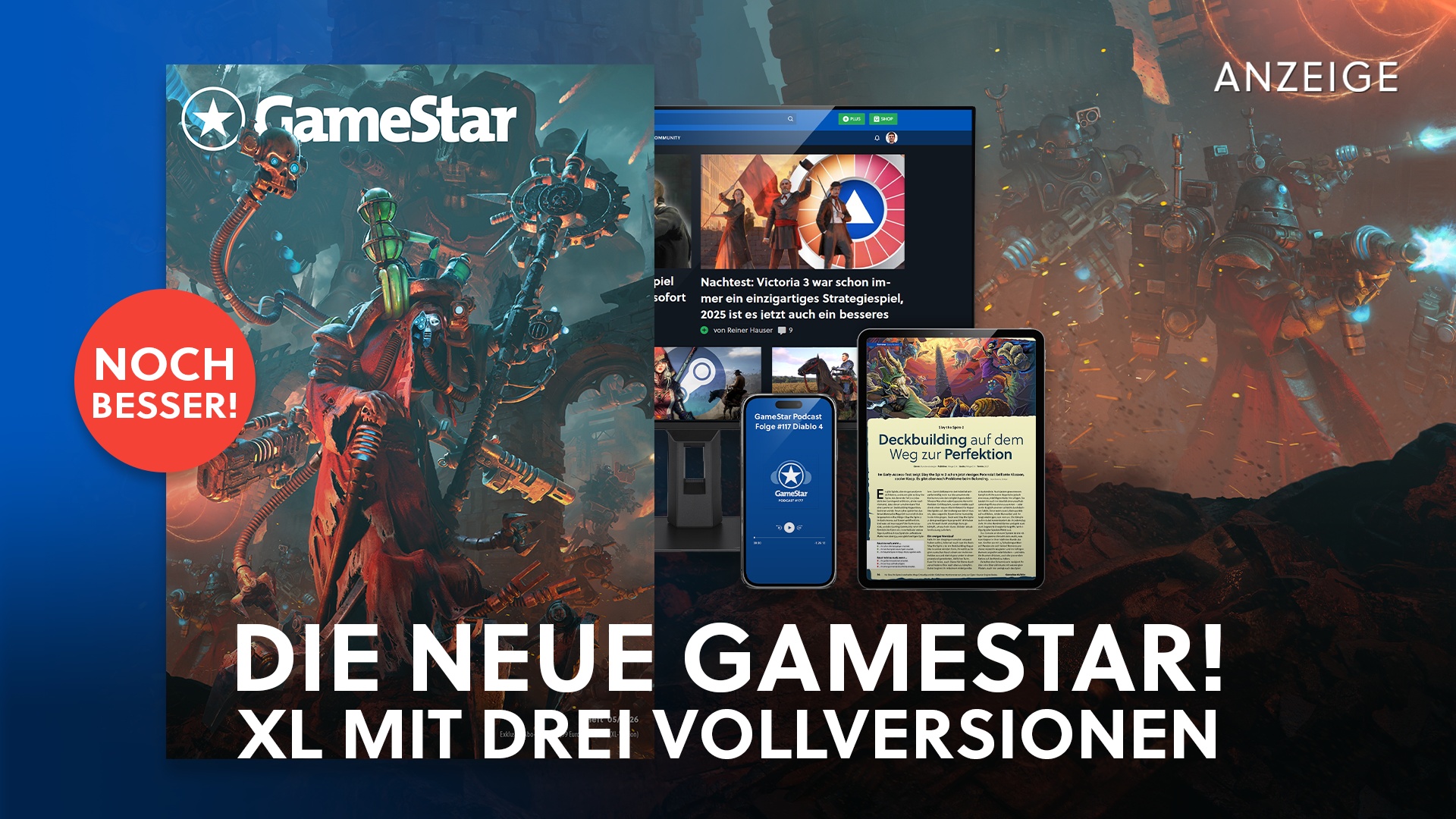 Heft: Neues GameStar-Heft - Wir haben das bizarre Adeptus Mechanicus in Dawn of War 4 weltexklusiv in die Schlacht geführt