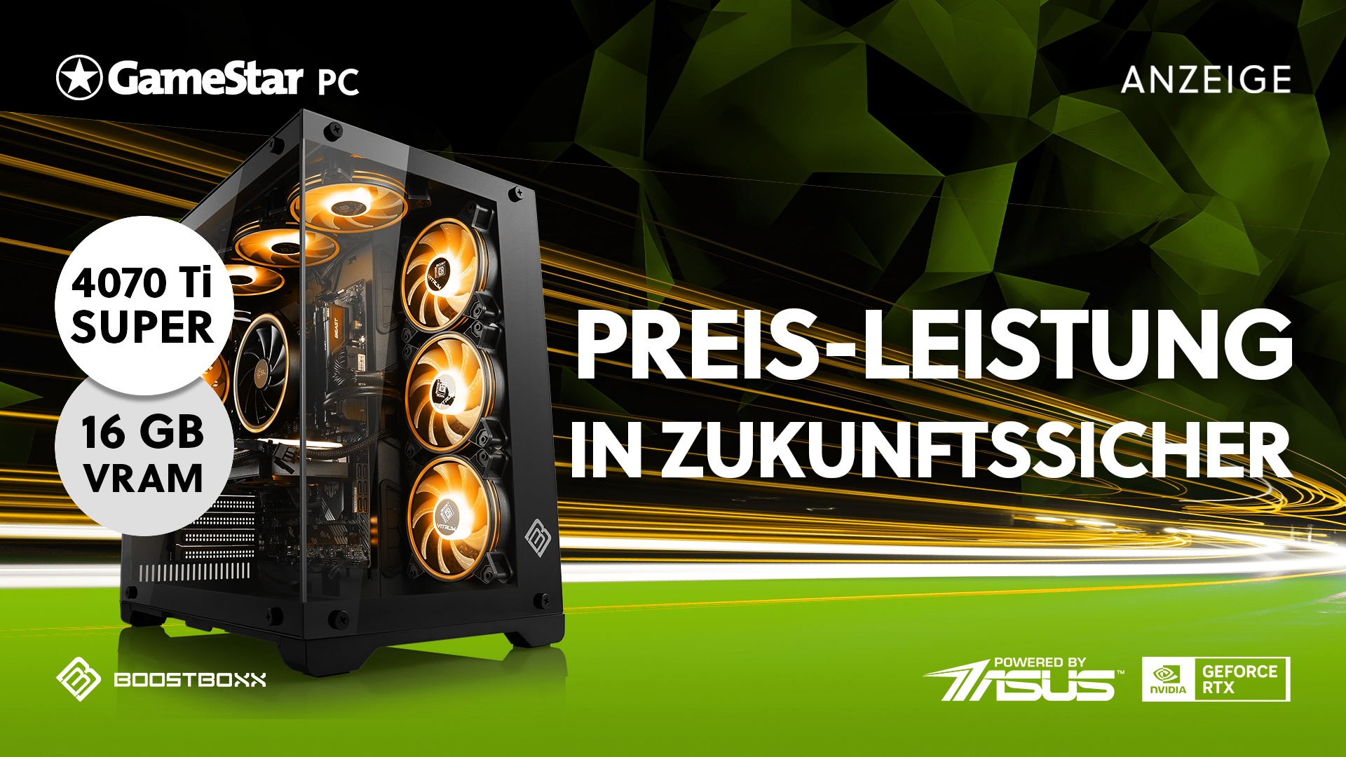 Erstklassig und günstig in WQHD spielen: GameStar PC mit RTX 4070 Ti Super