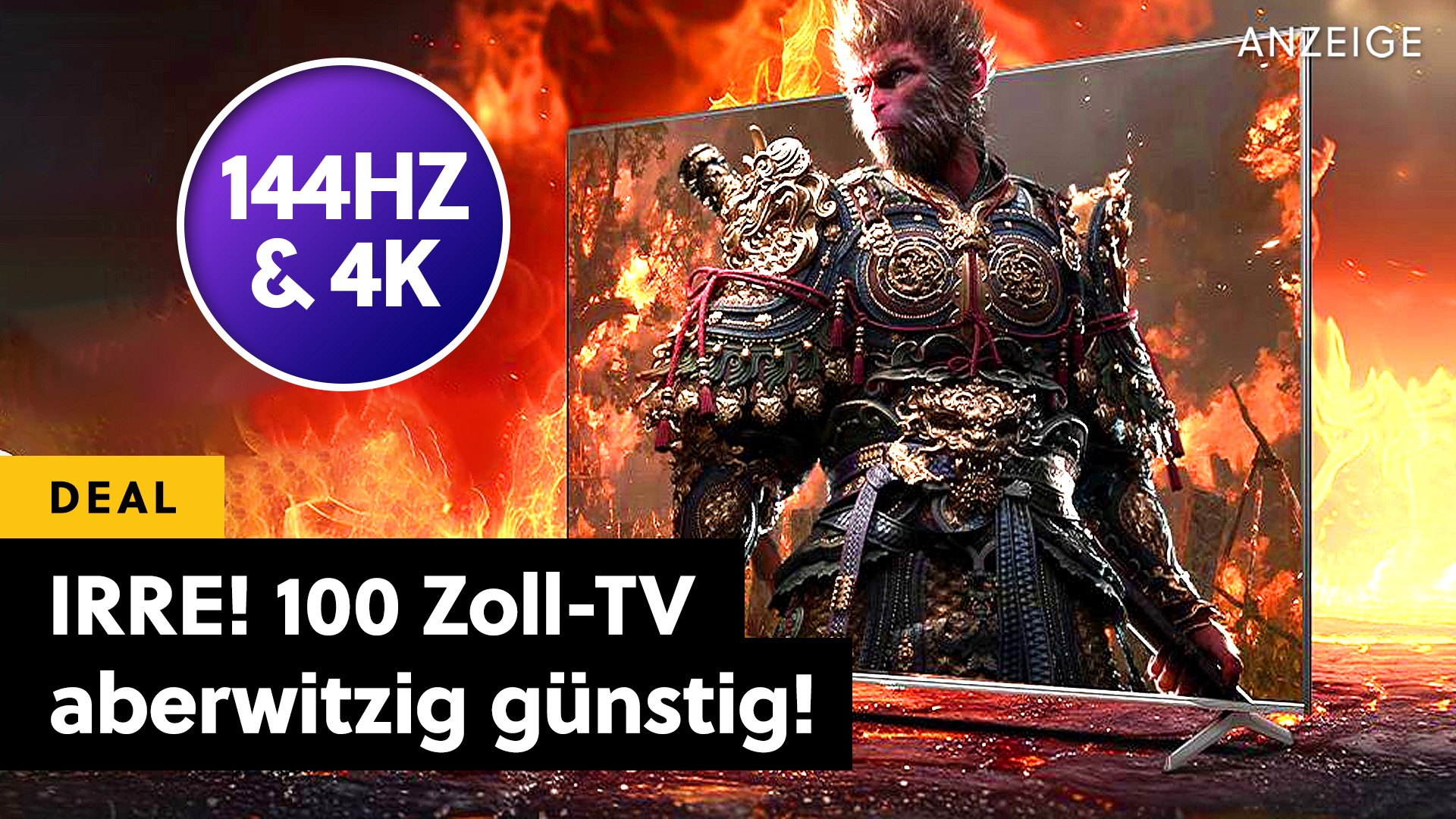 Größer als ein Bett: Gigantischer 100 Zoll 4K QLED-TV mit 144Hz zum absoluten Witzpreis!