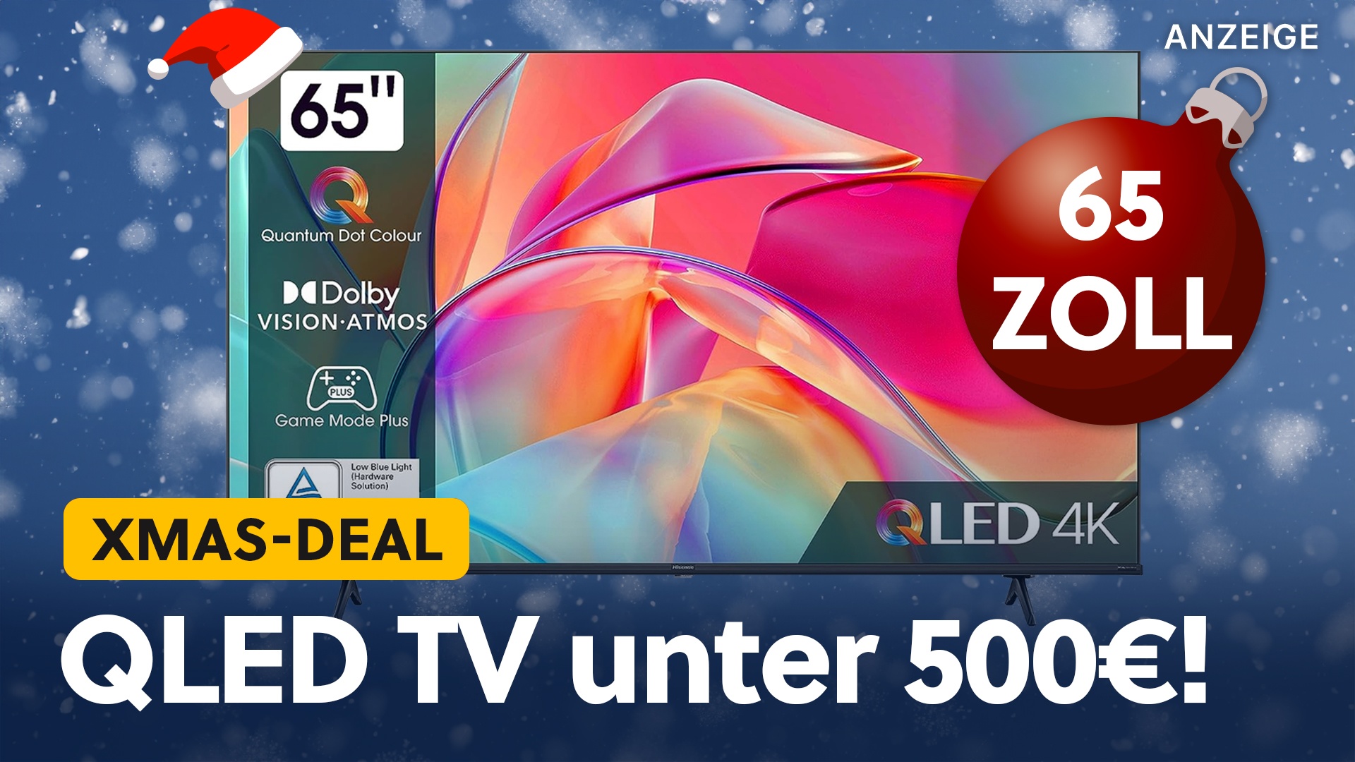65 Zoll für weit unter 500€: Dieser QLED 4K Smart TV mit Game Mode und HDR10+ ist gerade fast schon lächerlich günstig!