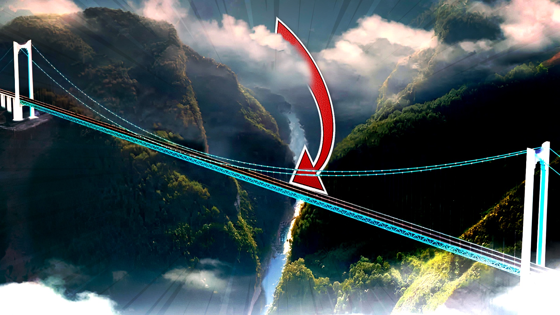 News: Megabauten - Die höchste Brücke der Welt überspannt eine Wunde in der Erde – für die Zufahrt spaltete China einen Berg