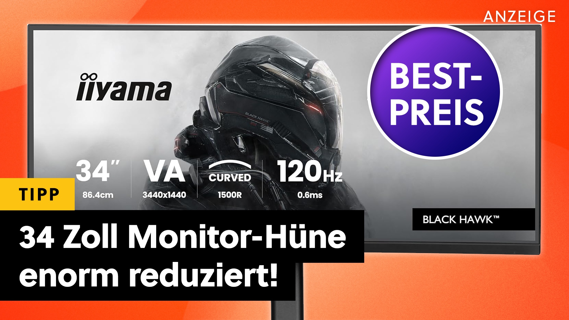 Deals: Riesen-Bildschirm - 34 Zoll Monitor zum Bestpreis: Dieser Ultrawide ist eine Waffe! [Anzeige]