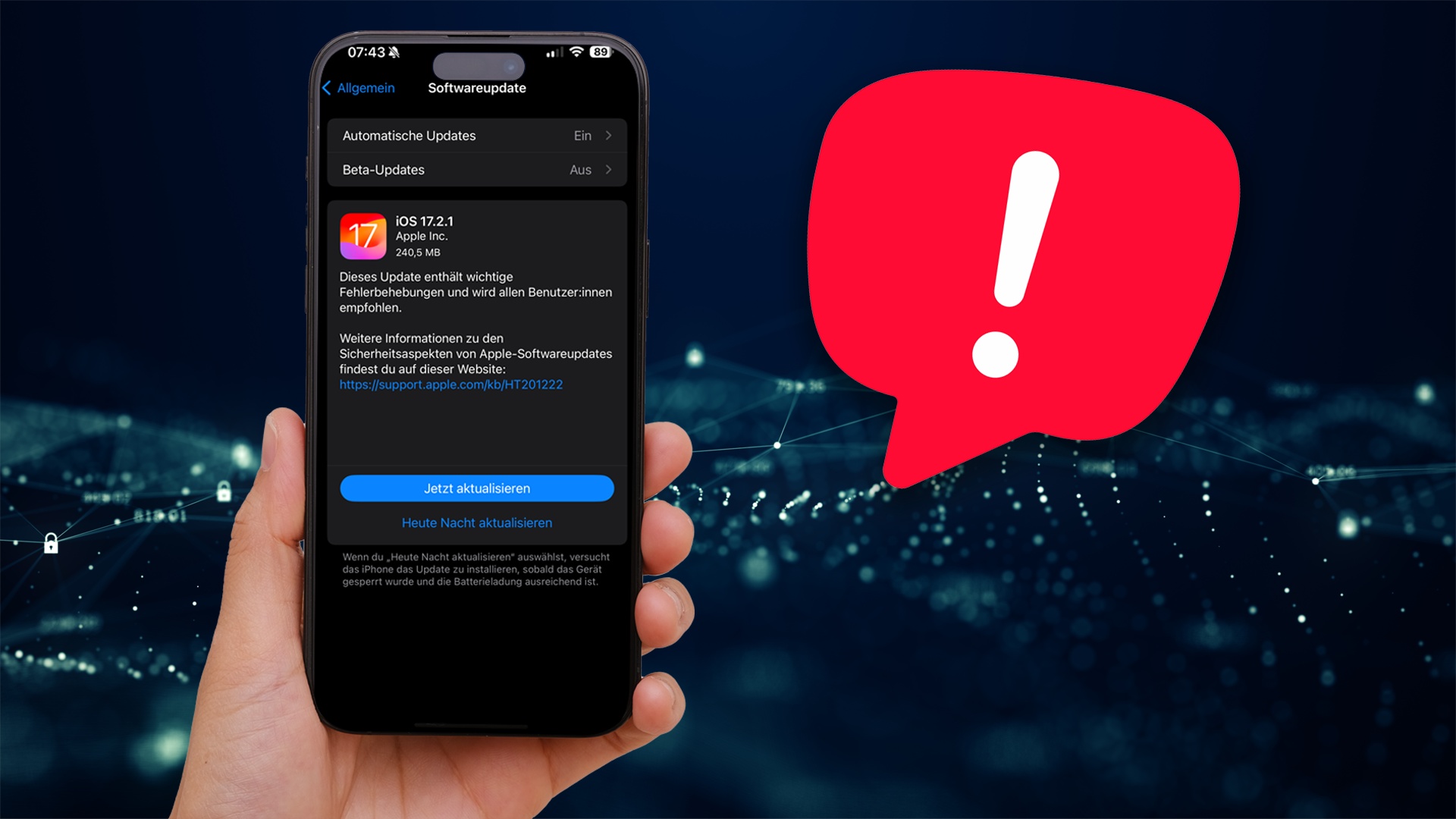 iOS 17.2.1: Das neueste iPhone-Update solltet ihr jetzt herunterladen