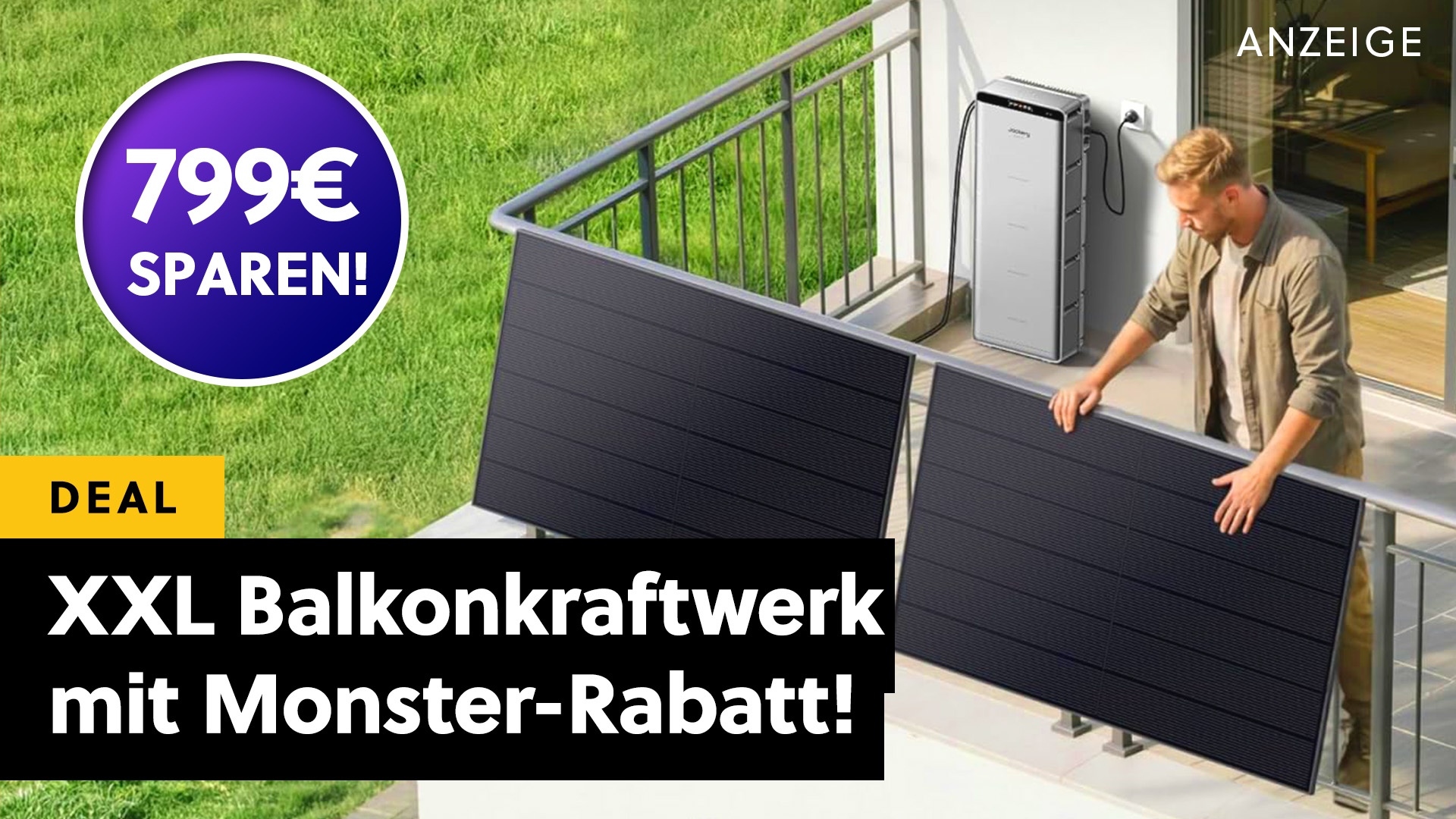 Deals: Stromrechnung senken - XXL Balkonkraftwerk von Jackery mit 2.000 Watt 799 Euro günstiger [Anzeige]