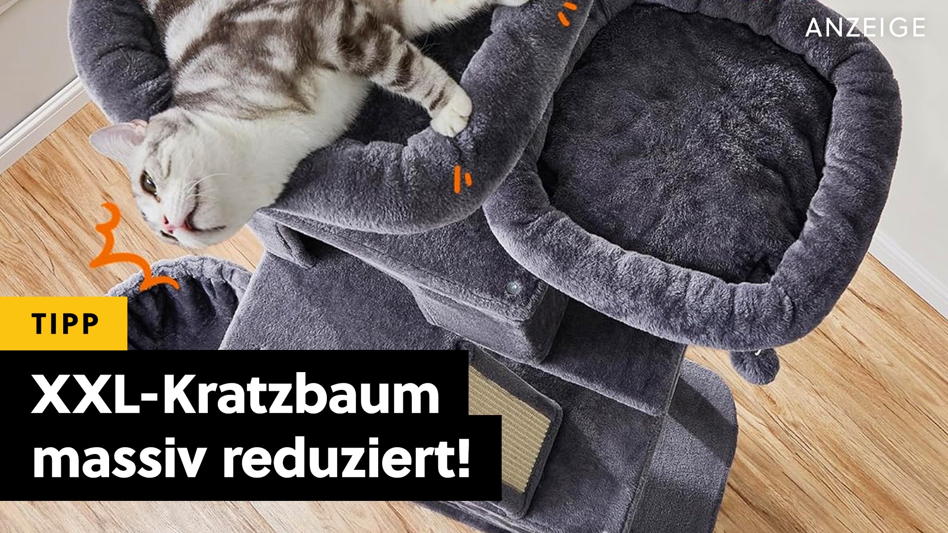 Deals: XXL-Kratzbaum - Über 2 Meter groß, 13 Kratzsäulen und jetzt stark reduziert! [Anzeige]
