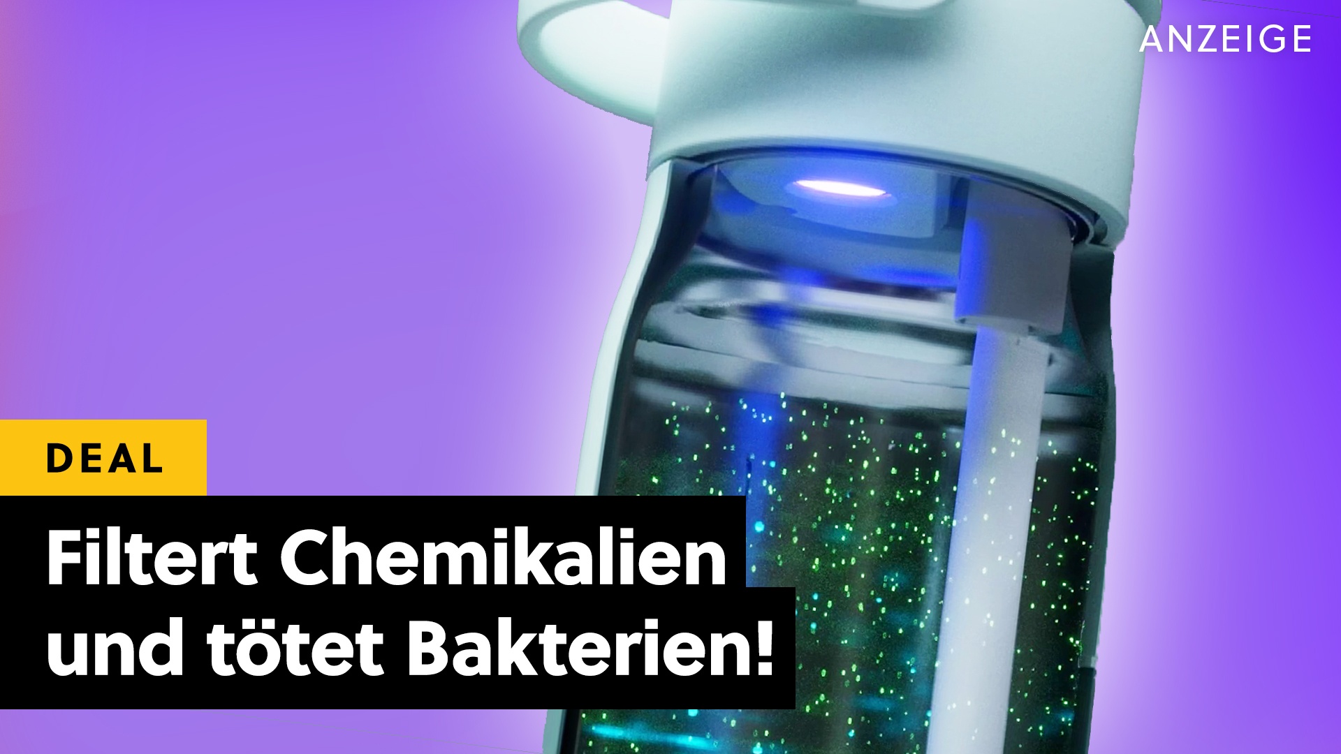 UV-Licht für sauberes Wasser? Was sich wie Science-Fiction anhört, wird mit dieser smarten Trinkflasche tatsächlich Realität!