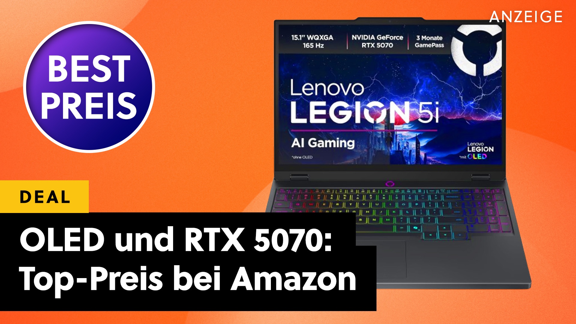 Deals: Lenovo Laptop-Deal - OLED-Laptop mit RTX 5070: Dieser Deal könnte schneller weg sein als euch lieb ist [Anzeige]