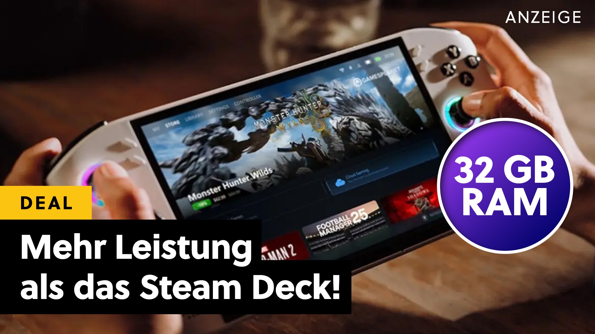 Wie das Steam Deck - nur mit mehr Power: Dieser Gaming-Handheld ist ein unterschätzter Geheimtipp - und jetzt günstig wie nie!