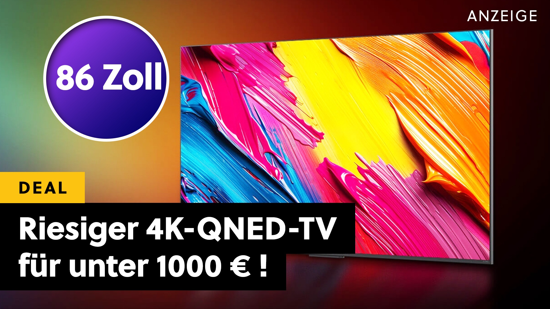 Deals: 86-Zoller unter 1000€ - Bei MediaMarkt gibt's einen riesigen 4K-TV zum Hammerpreis! [Anzeige]
