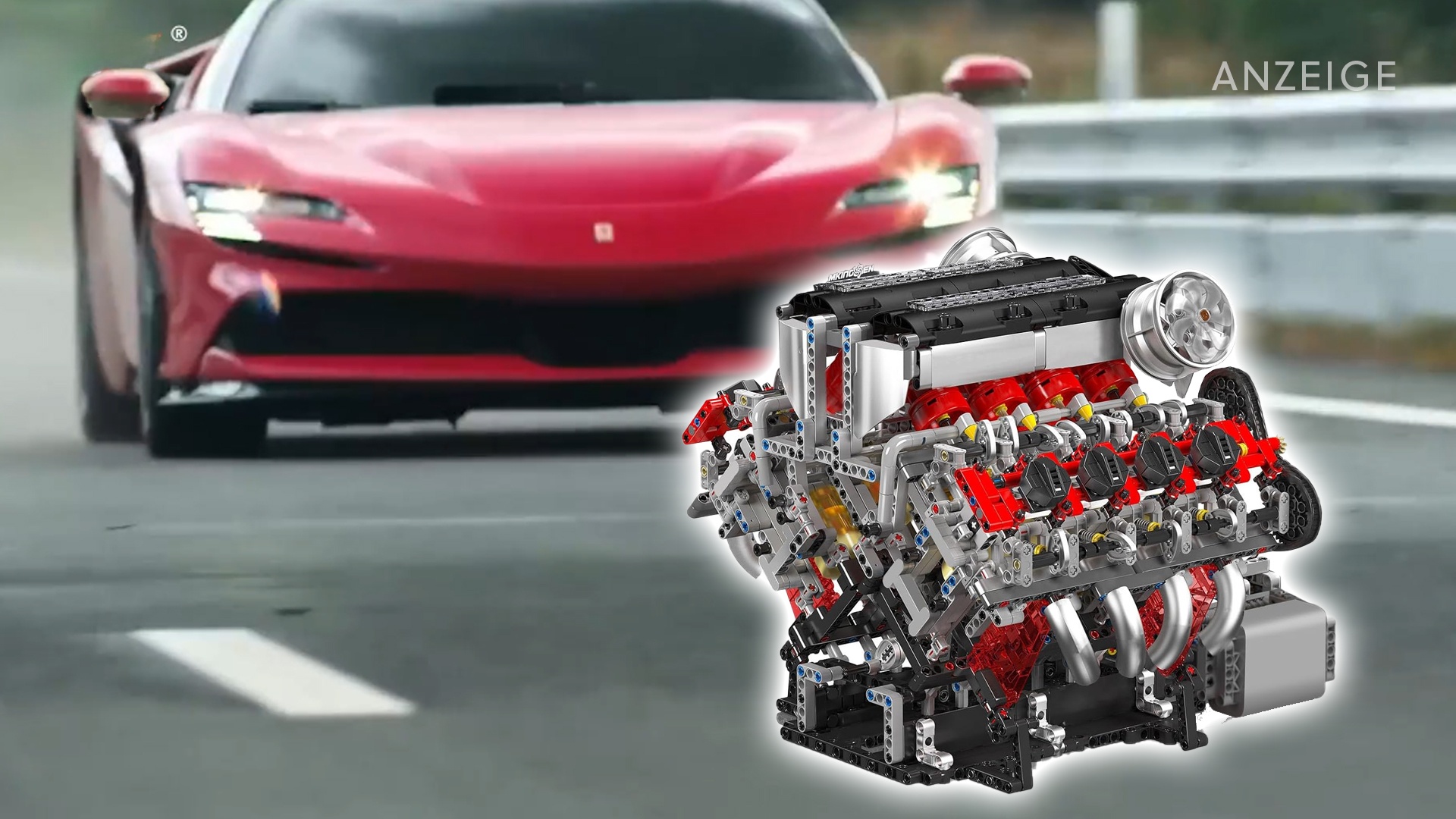 Deals: V8-Motor - Ferrari baute einst einen V8, der mehrfach zum Motor des Jahres gekürt wurde - ihn könnt ihr aus Klemmbausteinen nachbauen! [Anzeige]