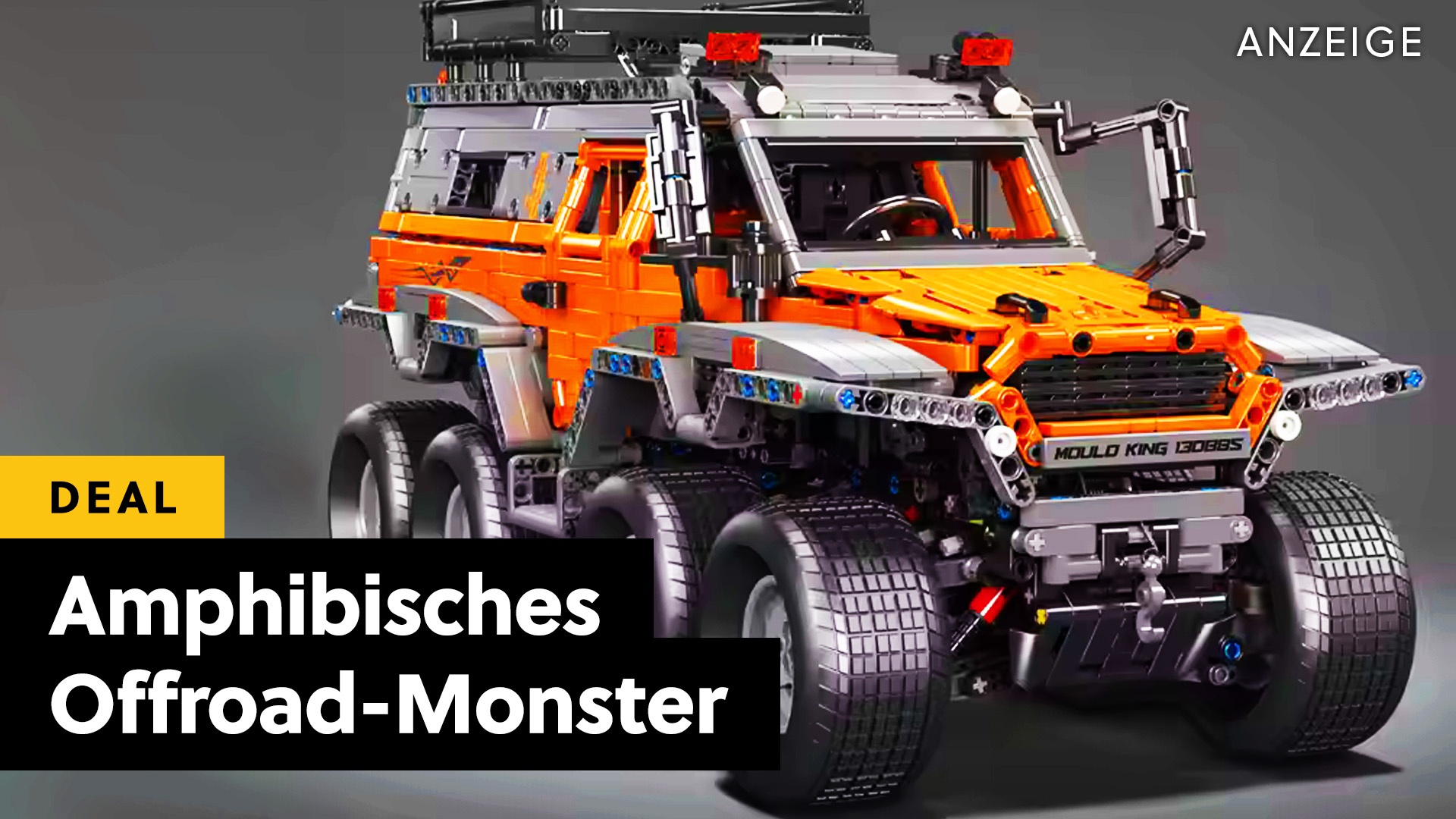 Amphibisches Monster mit 8 Reifen, Fernsteuerung und über 3.000 Teilen im Angebot viel günstiger als auf Amazon!