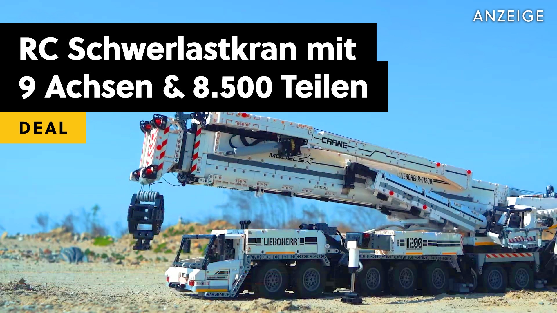 Deals: Schwerlastkran - Pneumatik, 20 Motoren, 9 Achsen, Fernsteuerung & 8.500 Teile [Anzeige]