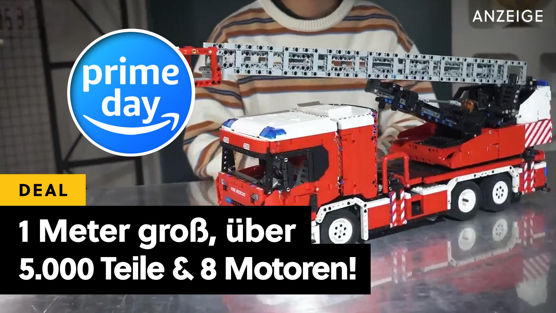 Deals: Drehleiterwagen - Riesiges Feuerwehrauto mit fast 5.000 Teilen & Fernsteuerung [Anzeige]