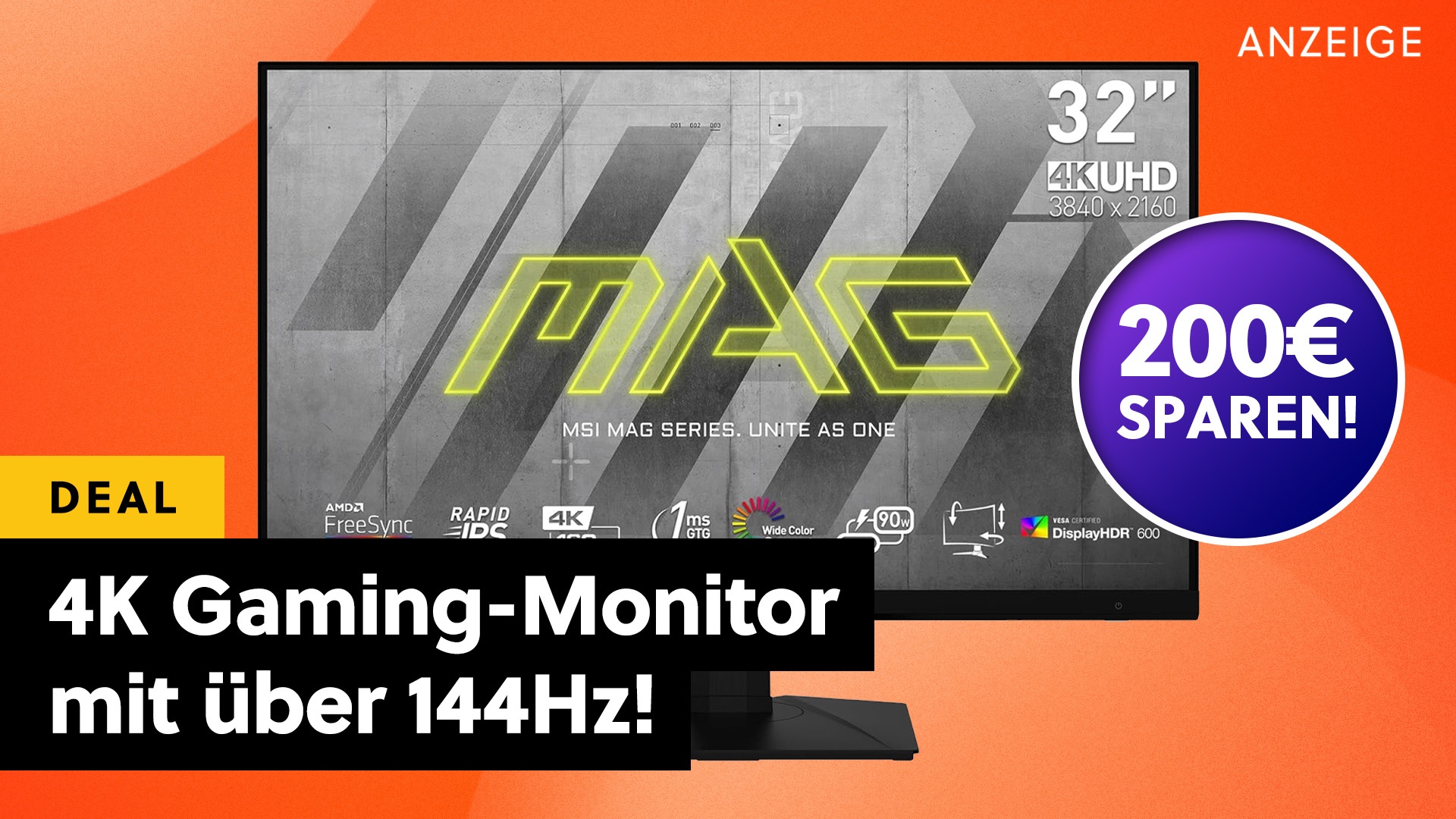 32 Zoll, über 144Hz und HDMI 2.1: Dieser MSI Gaming-Monitor ist ein ...