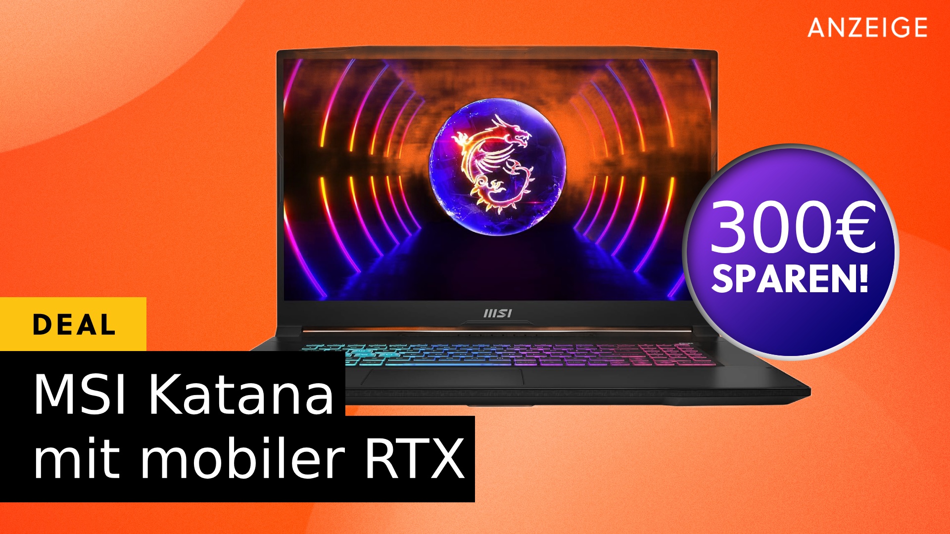 So geht mobile Gaming! MSI Katana mit starker RTX 4070 im Angebot!