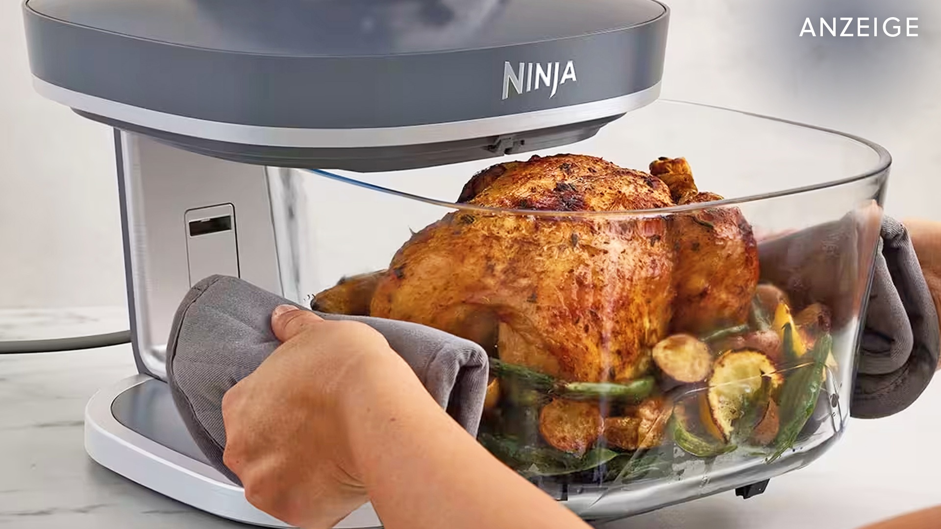 Glas-Airfryer - Praktische Heißluftfritteuse mit verschließbarer Schüssel [Anzeige]