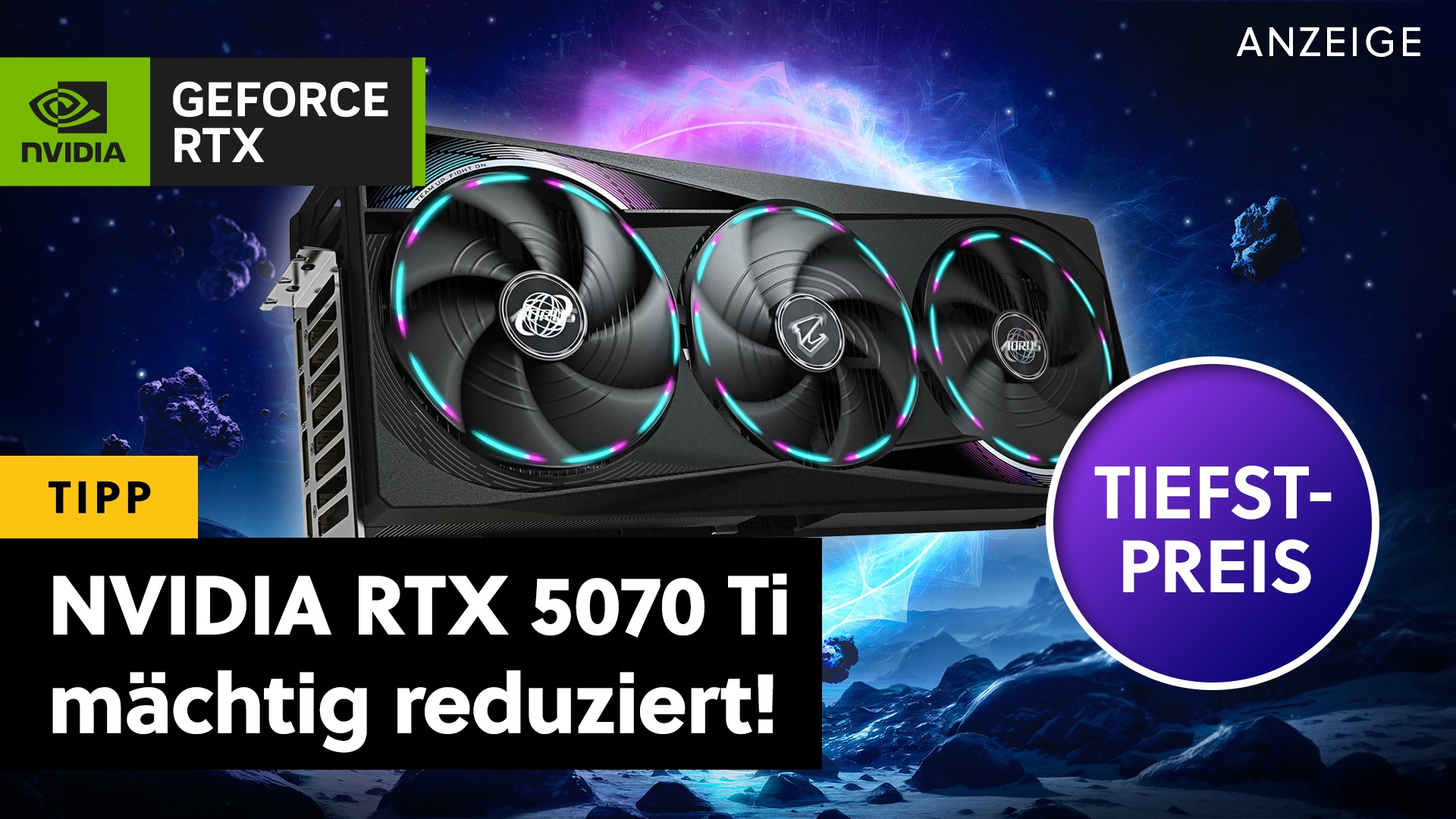Deals: NVIDIA RTX 5070 Ti - Pathtracing, DLSS 4 und brachiale GPU-Performance zum Tiefstpreis! [Anzeige]