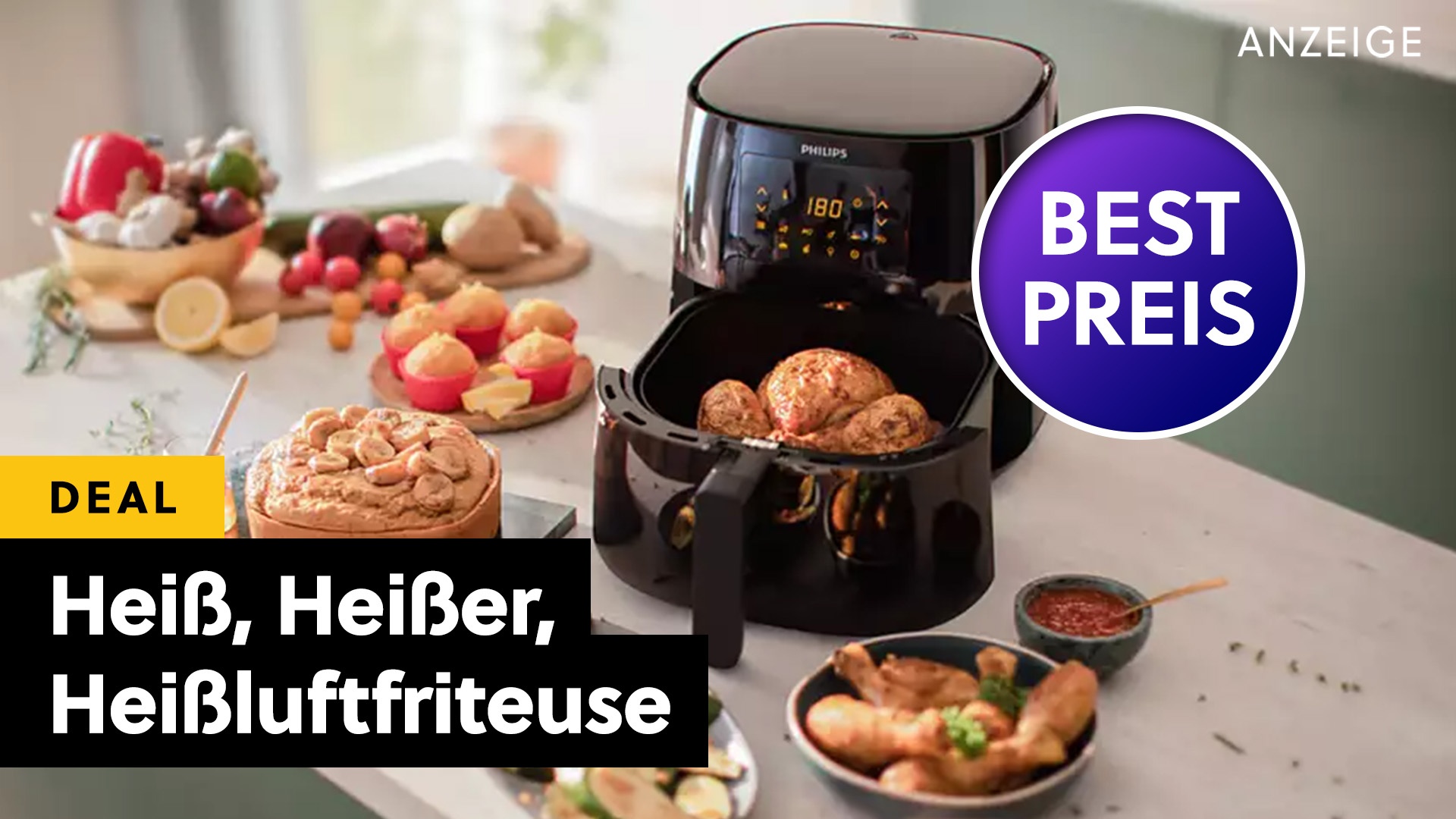 Die bestbewertete Heißluftfritteuse wird euch wie ein privater Chefkoch dienen und sie ist gerade richtig günstig!