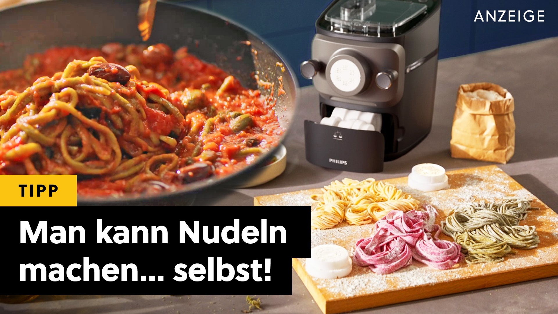 Deals: Nudelmaschine - Mehl, Eis und Wasser rein und der Rest geht (fast) von selbst! [Anzeige]