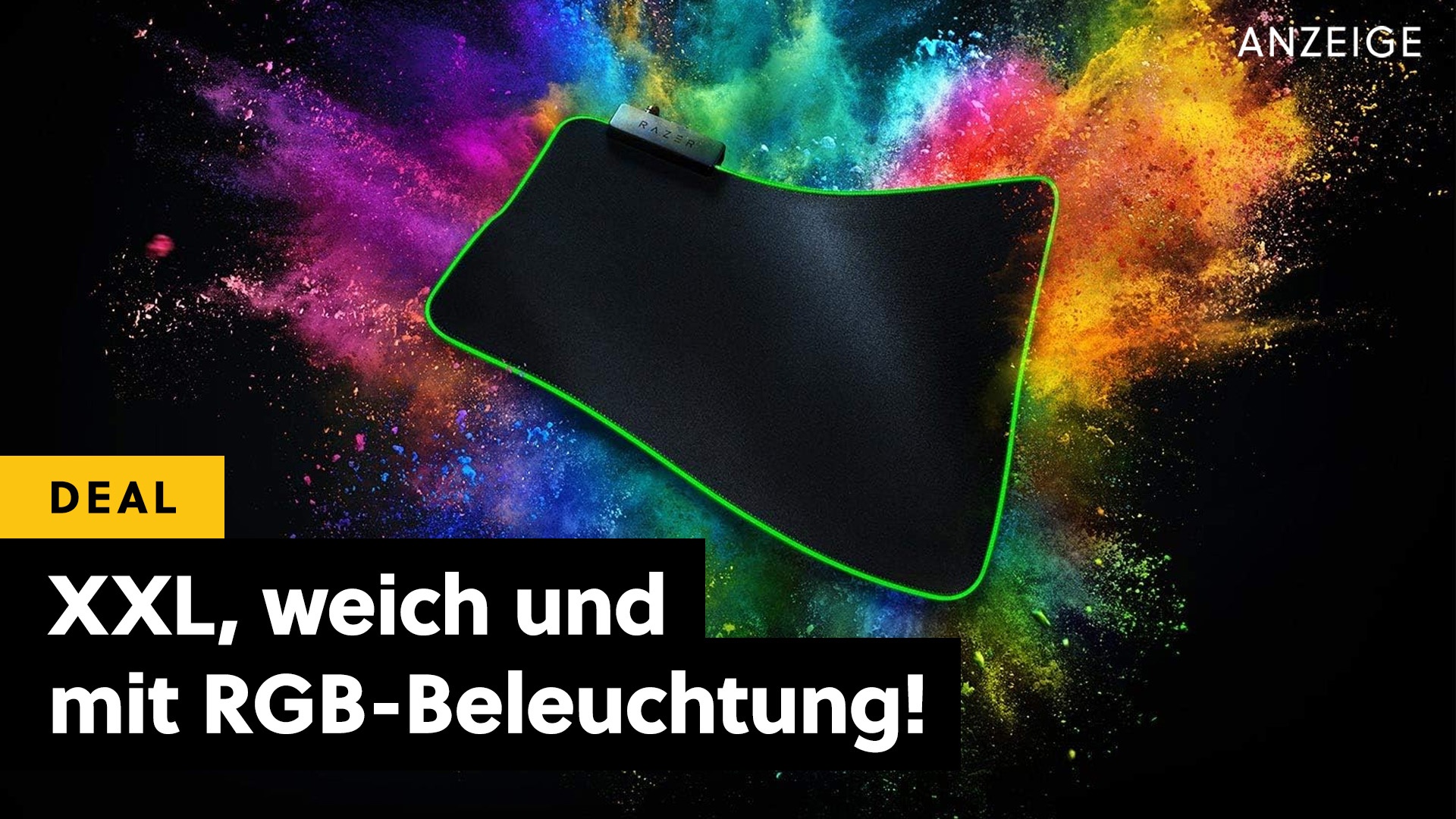 Wie ein Schreibtisch-Teppich: Extragroßes & weiches XXL-Mousepad mit RGB-Beleuchtung und bombastischem Rabatt bei Amazon!