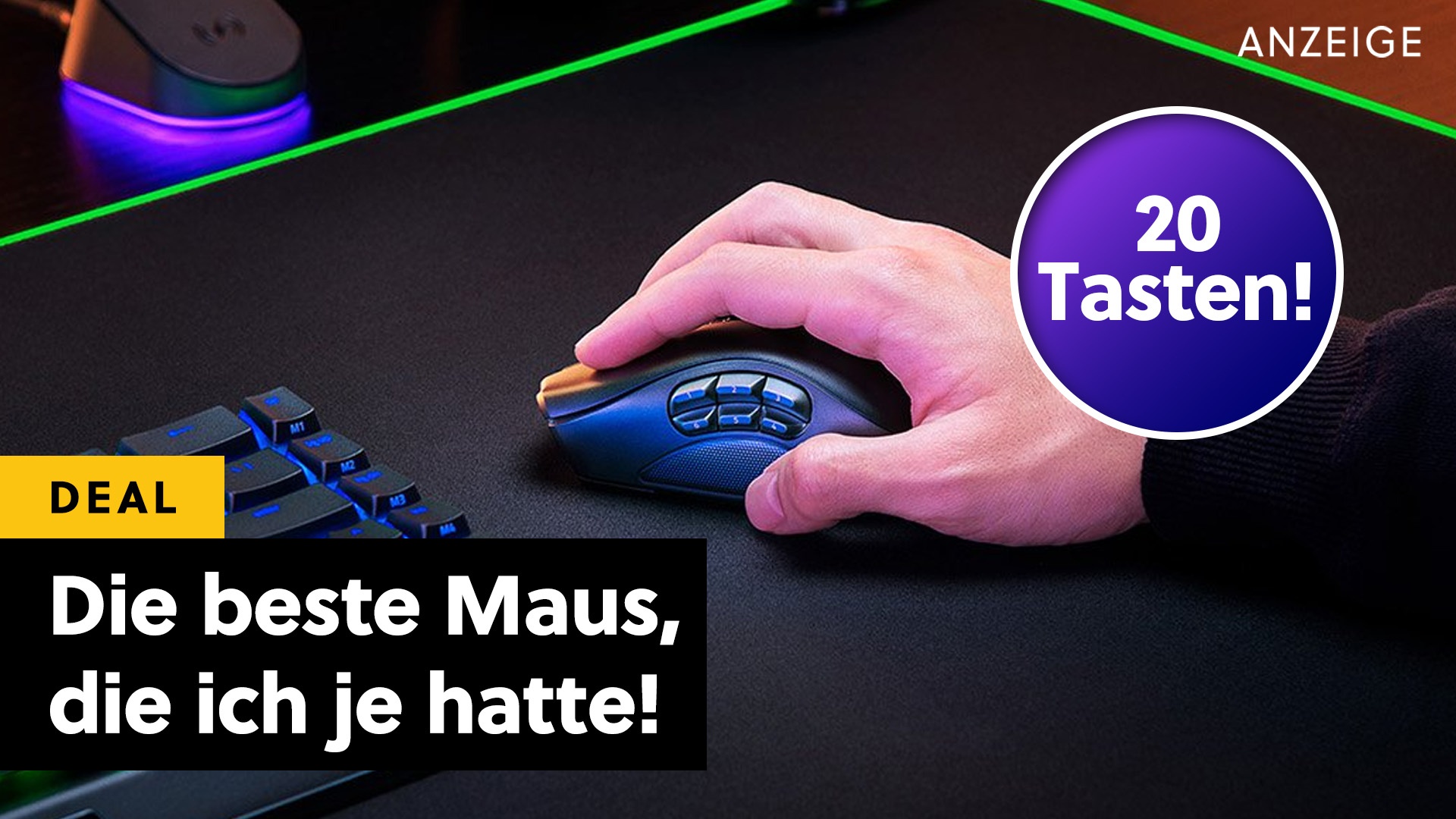 Die beste Gaming-Maus, die ich je besessen habe, hat bis zu 20 Tasten und kein Kabel - jetzt bekommt ihr sie ultragünstig bei Amazon!