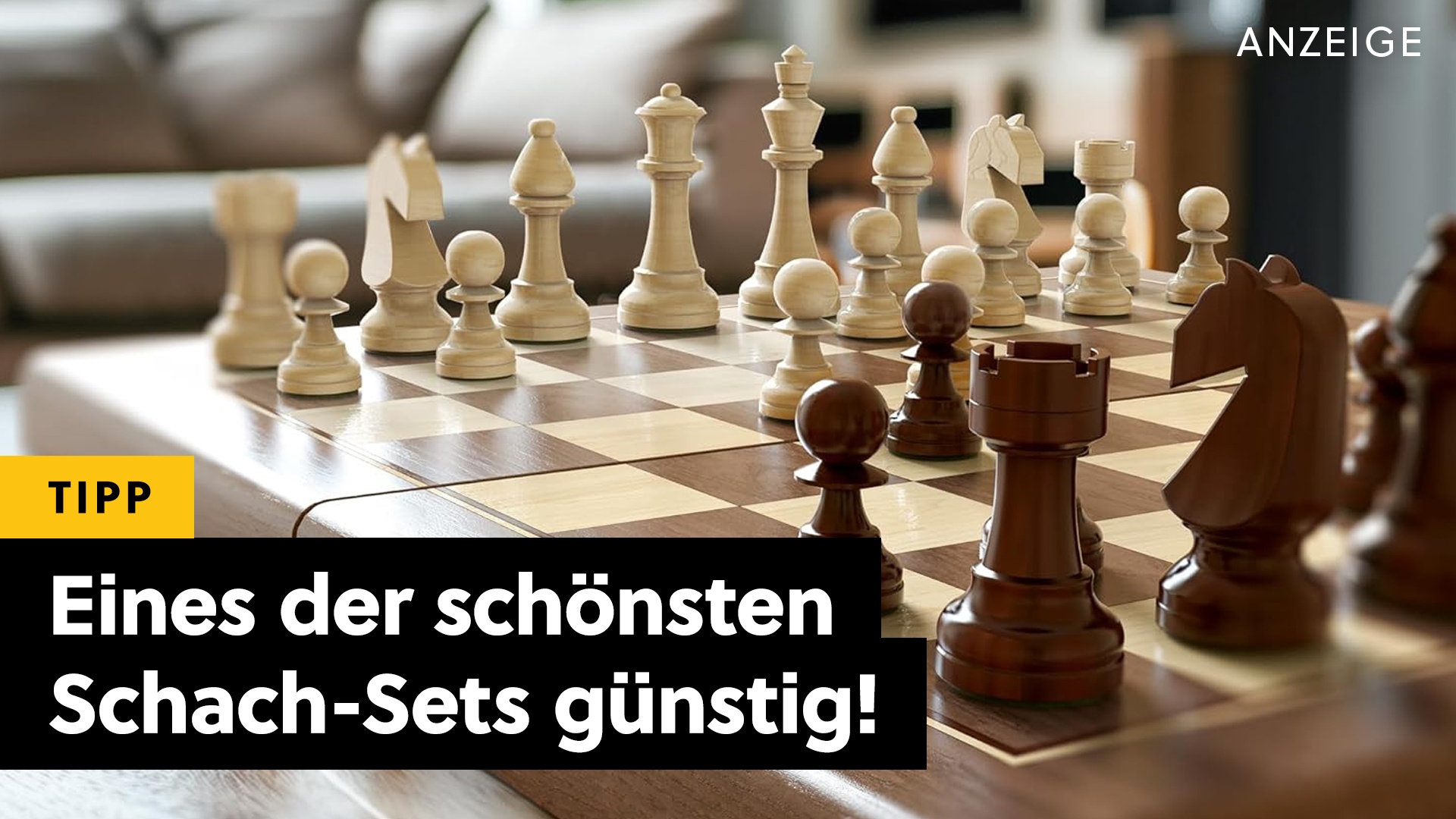 Deals: Jetzt günstig - Wunderschönes Schach-Set aus Walnussholz und mit handgefertigten Figuren [Anzeige]