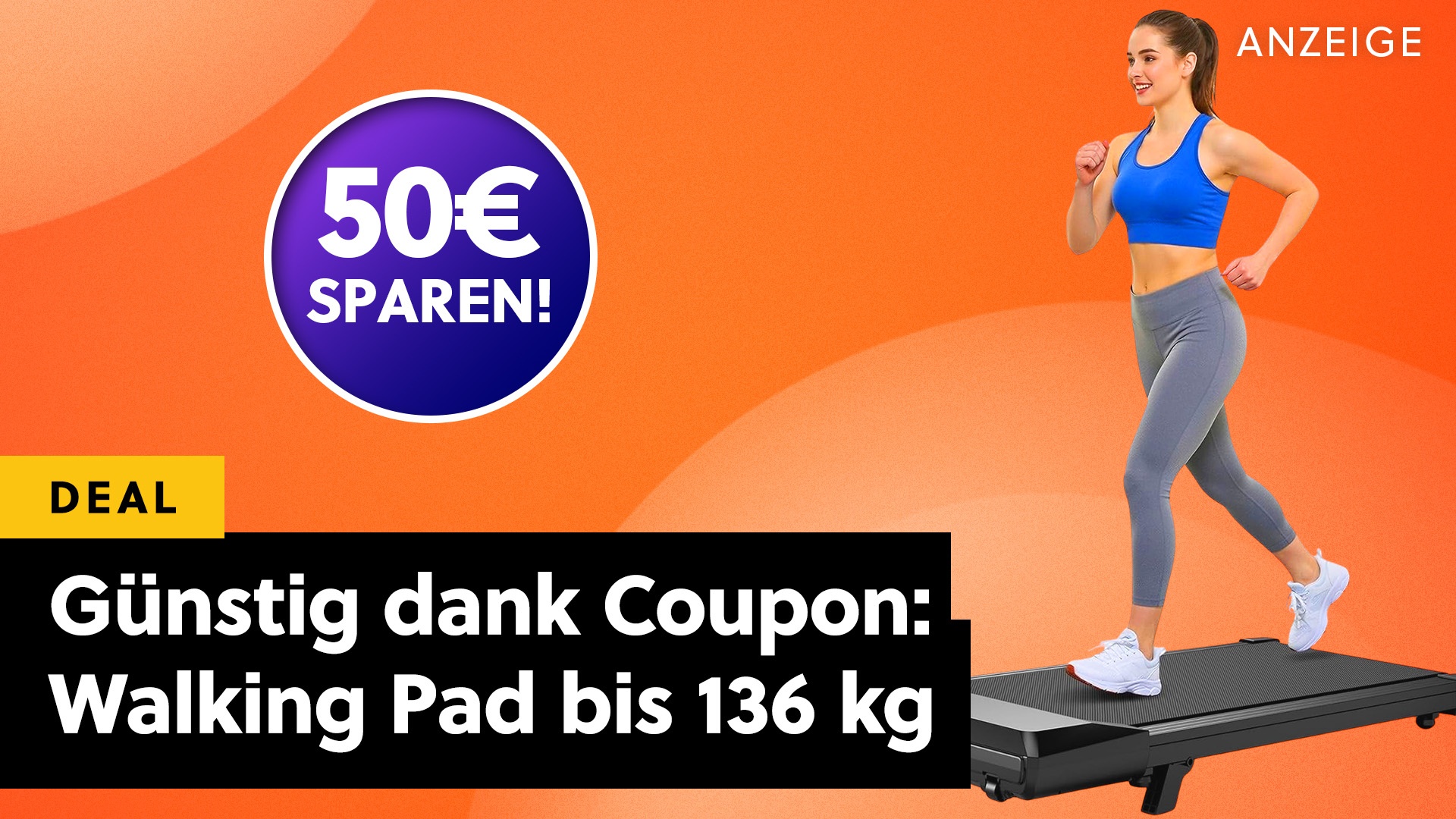 Deals: Geheimrabatt - Ein gut versteckter Coupon-Rabatt macht dieses Walking Pad zum Schnäppchen [Anzeige]